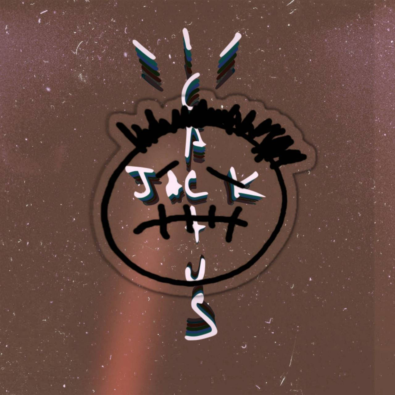 Nakshi ya Cactus Jack ya Travis Scott Maandishi na Uso ya Brown Picha ya Ukuta