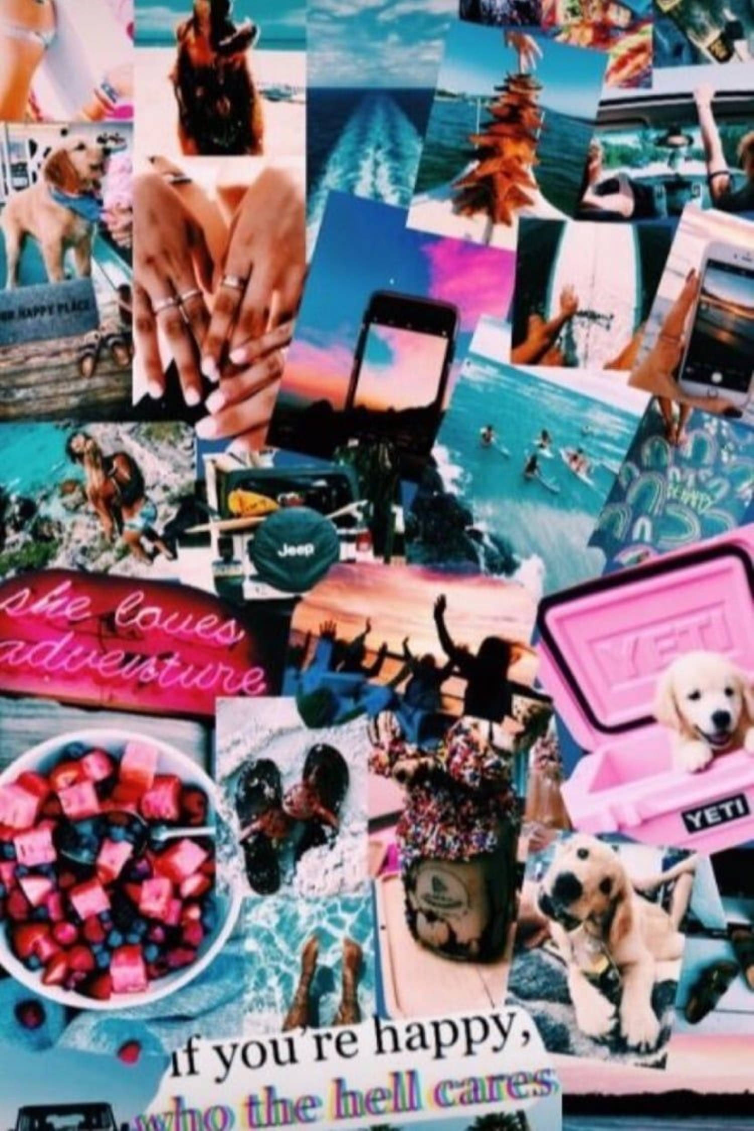 Nani Anajali Muundo wa VSCO Collage Picha ya Ukuta