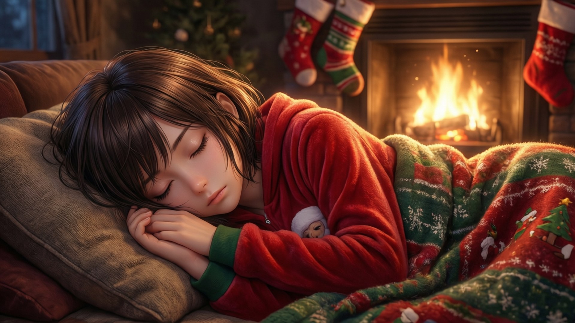 Nap ya Krismasi ya Kupendeza Picha ya Ukuta