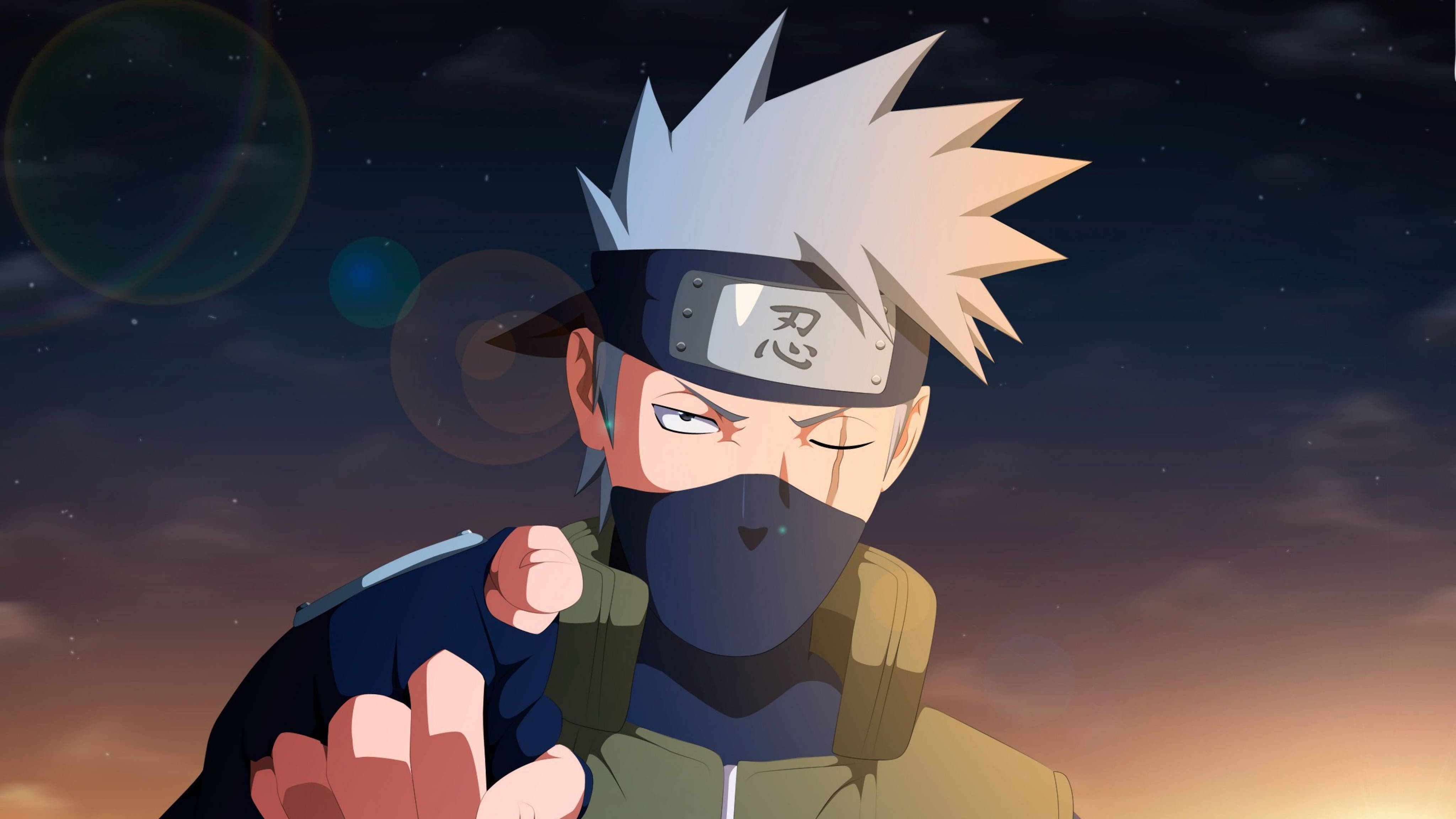 Naruto 4K Kakashi Mwenye Uso Mkali Picha ya Ukuta