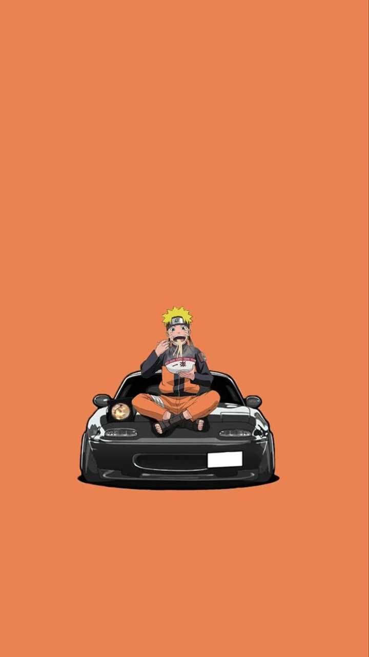 Naruto Akila Kwenye Gari Anime Picha ya Ukuta