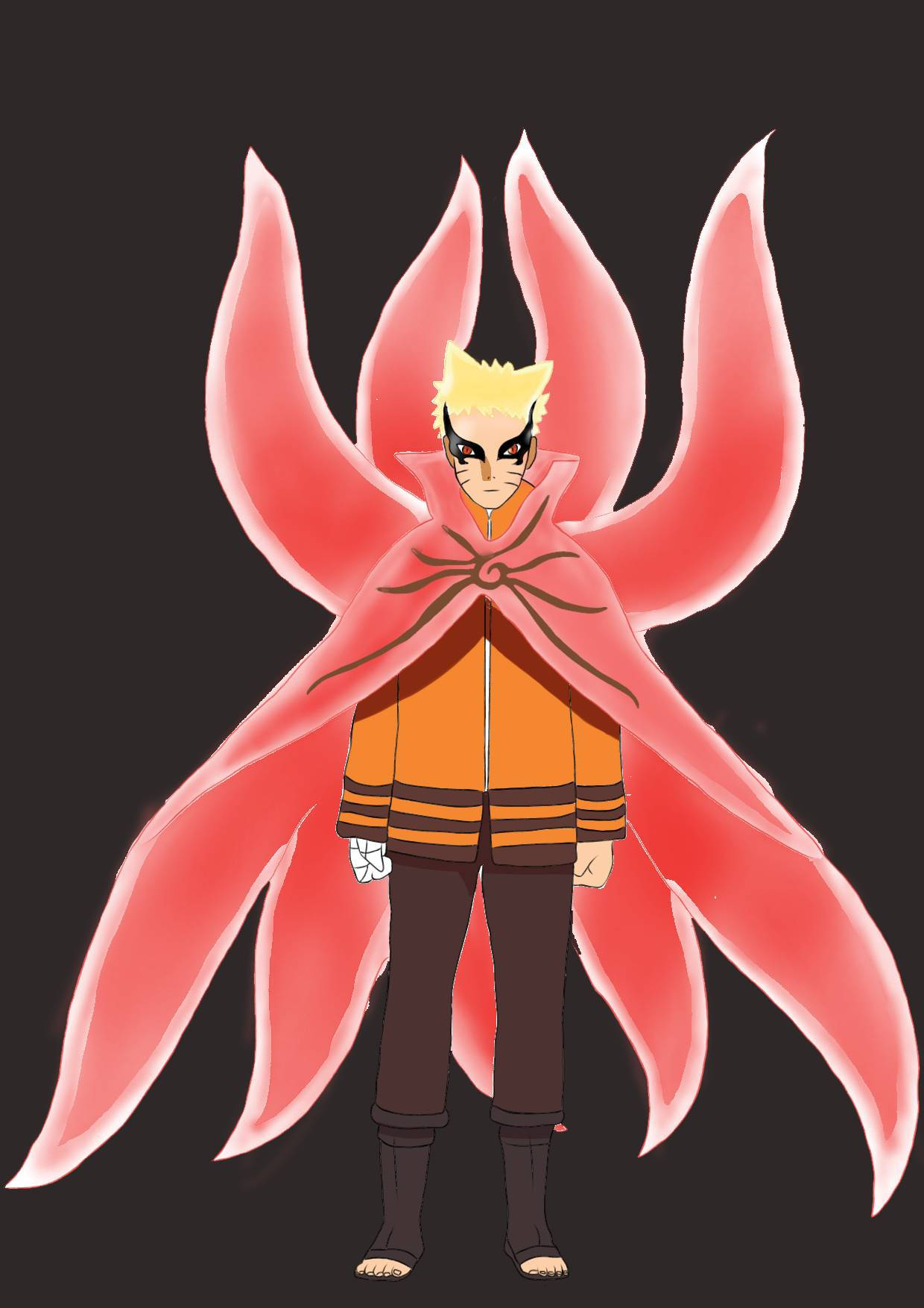 Naruto Baryon Mode Mikia Tisa Picha ya Ukuta