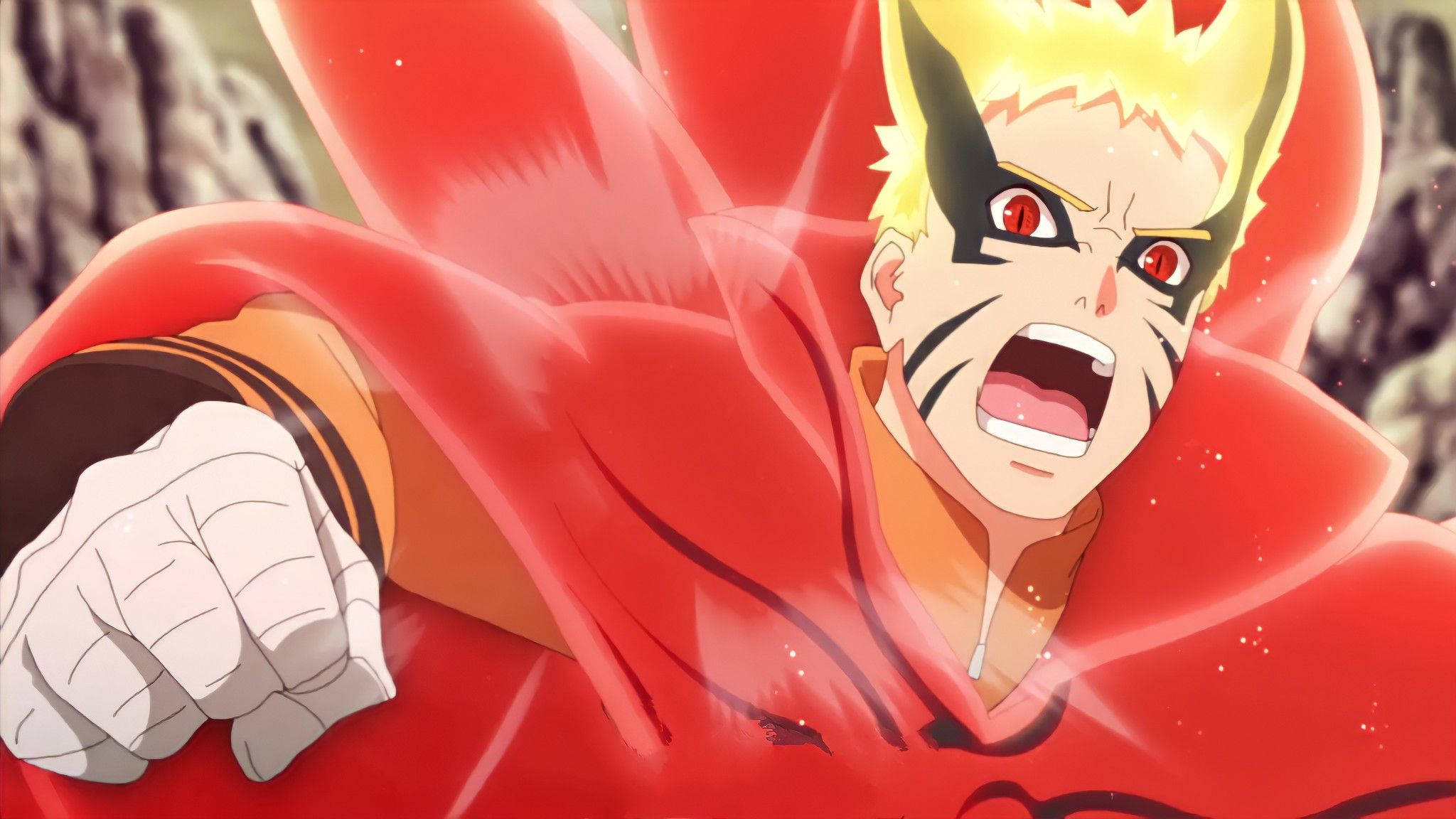 Naruto Baryon Mode Nyekundu ya Ushurutu Picha ya Ukuta