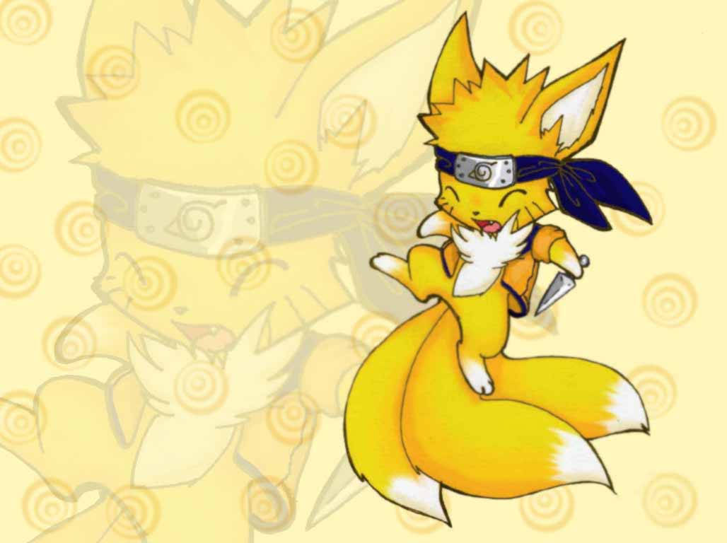 Naruto Chibi Kyuubi Mrembo Picha ya Ukuta