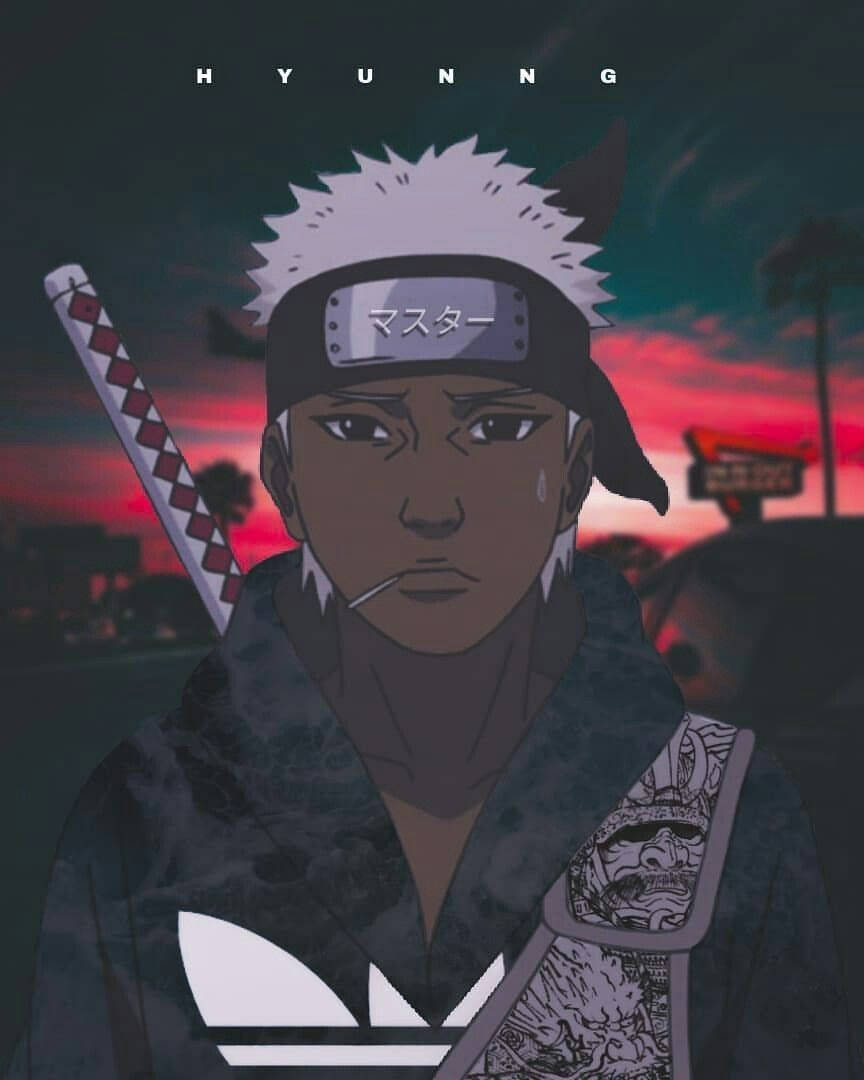 Naruto Drip Kama Mhusika wa Anime Omoi Picha ya Ukuta