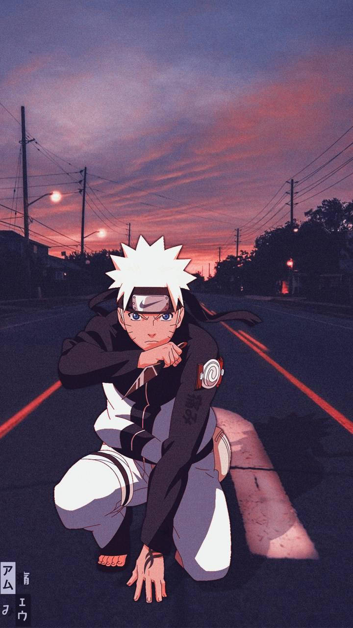 Naruto Juu ya Mitaa Tupu Aesthetic Picha ya Ukuta