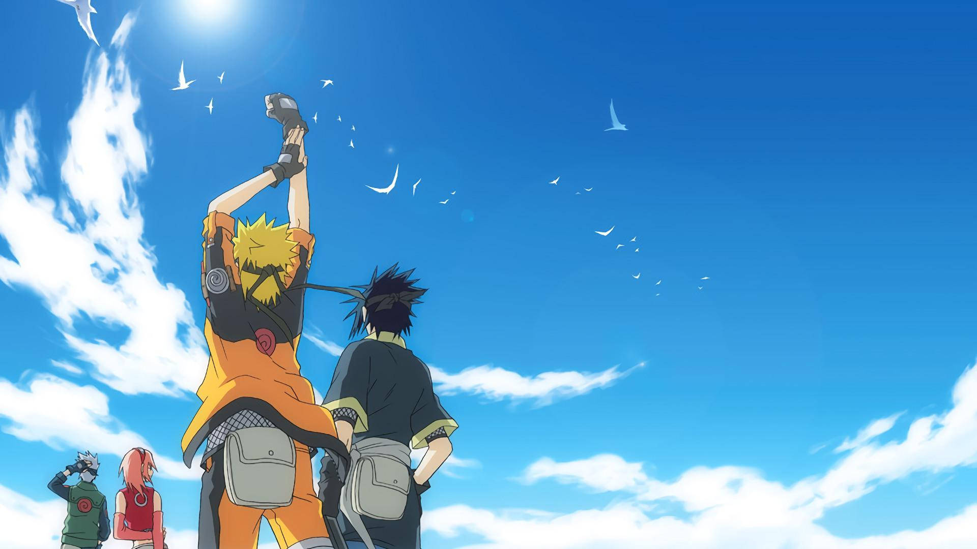 Naruto Karakter Aesthetic Blue Sky Picha ya Ukuta
