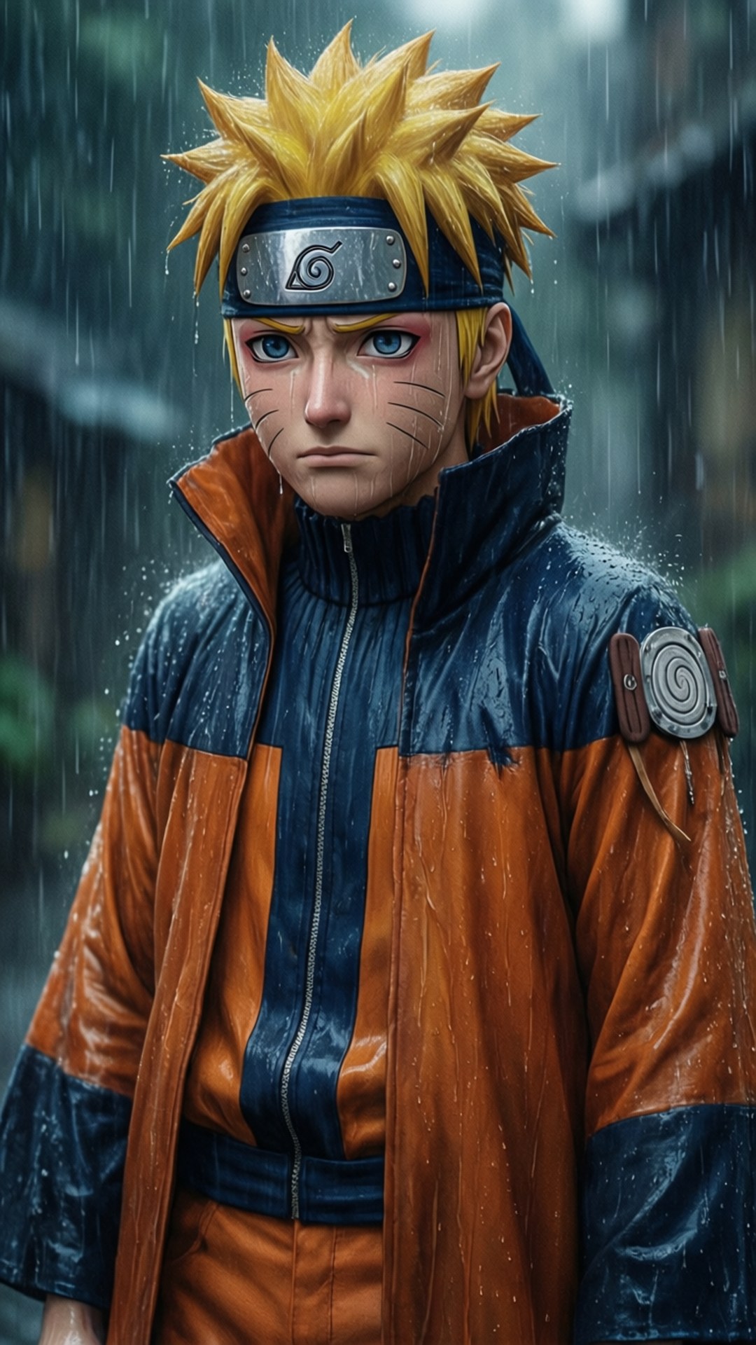 Naruto kwenye Mvua Picha ya Ukuta