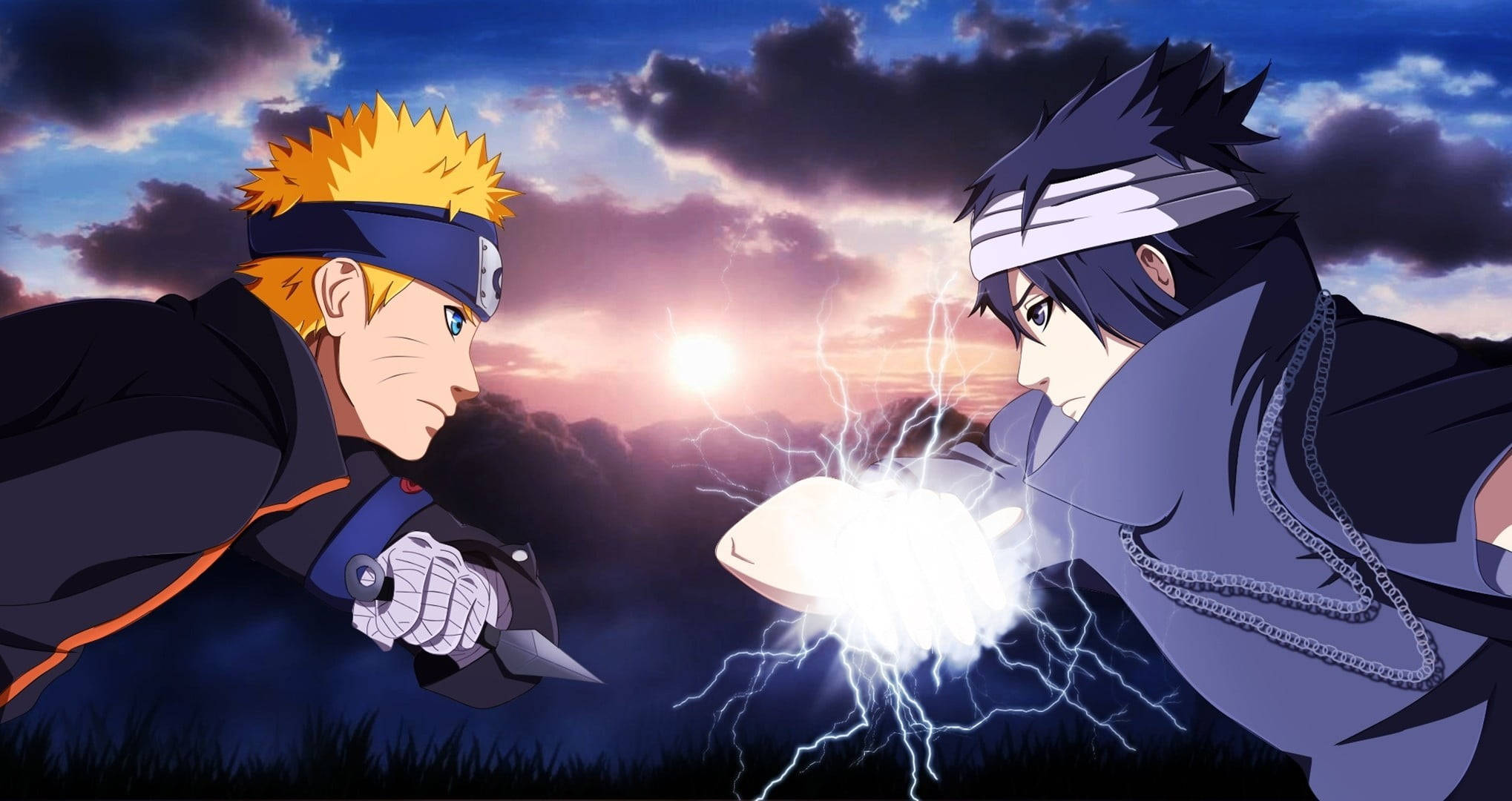 Naruto Live Mapambano ya Naruto na Sasuke Uso kwa Uso Picha ya Ukuta
