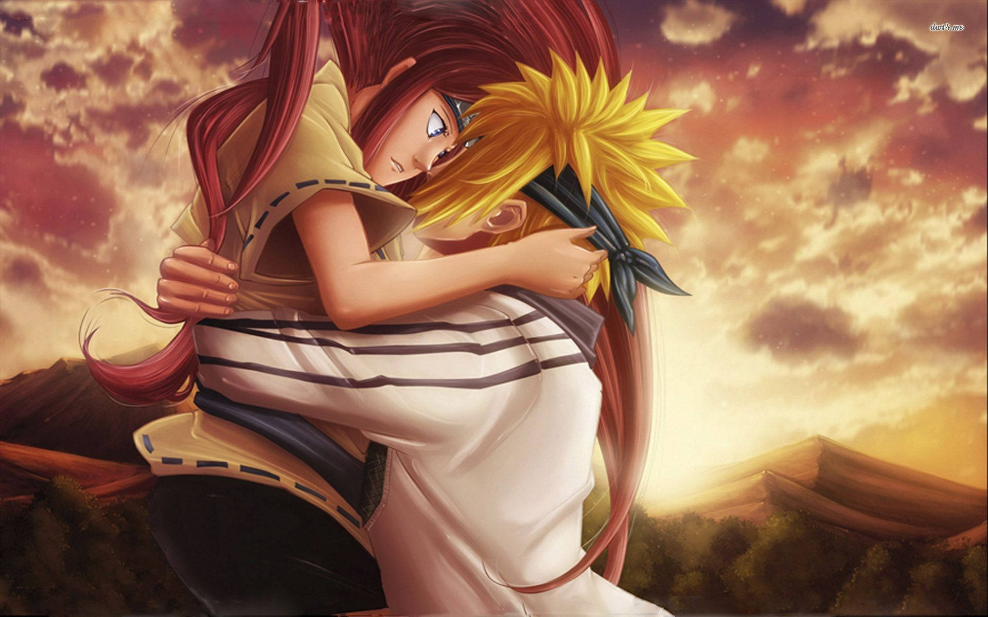 Naruto Minato na Kushina Wazuri Picha ya Ukuta