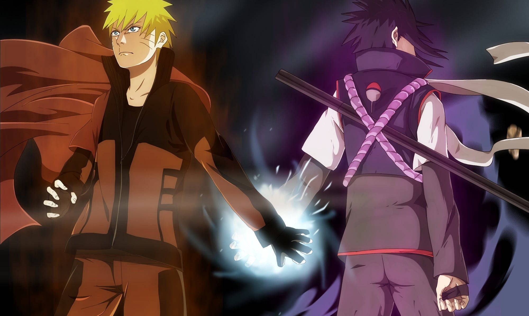 Naruto Moja Sasuke Mwanga Mikono Picha ya Ukuta