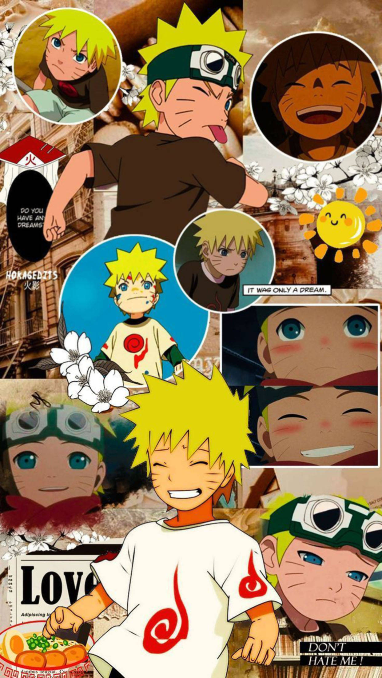Naruto Mrembo Collage Picha ya Ukuta