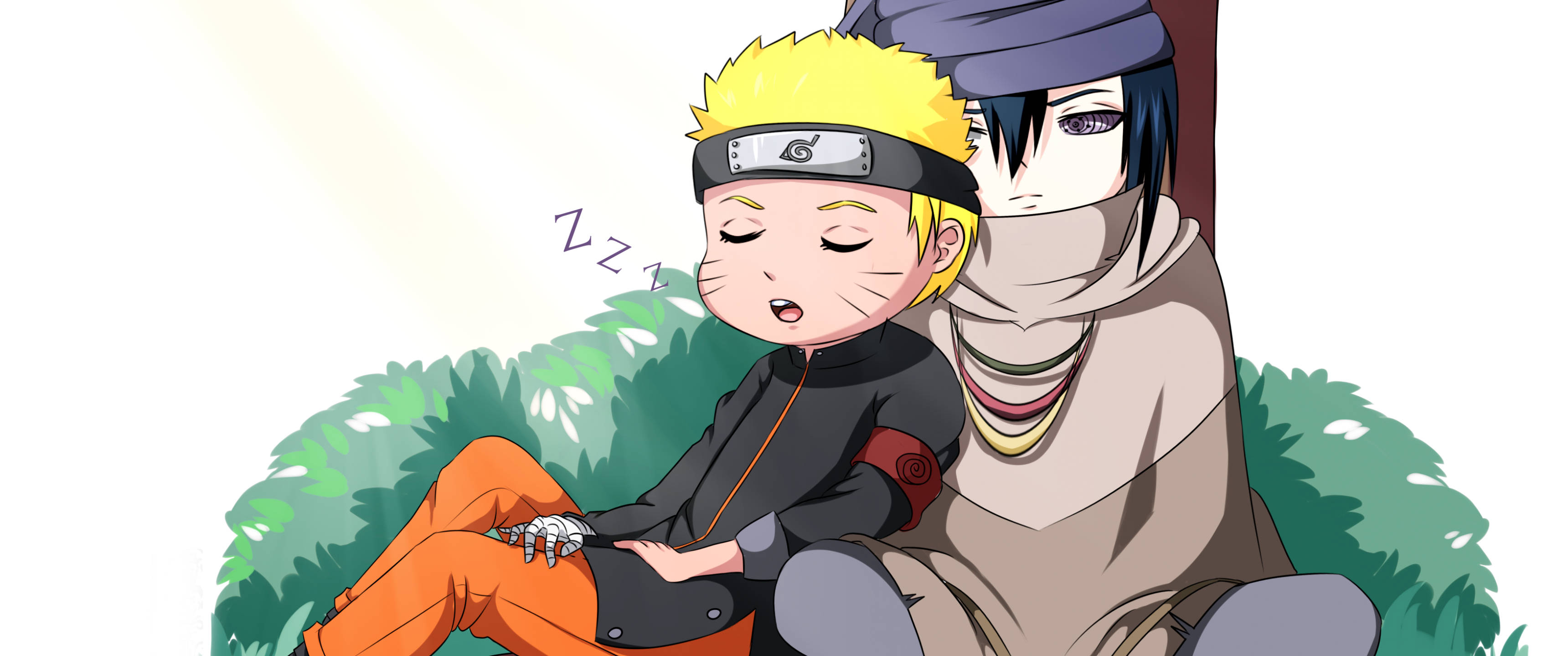 Naruto Mzuri Anayelala Akiwa na Sasuke Picha ya Ukuta