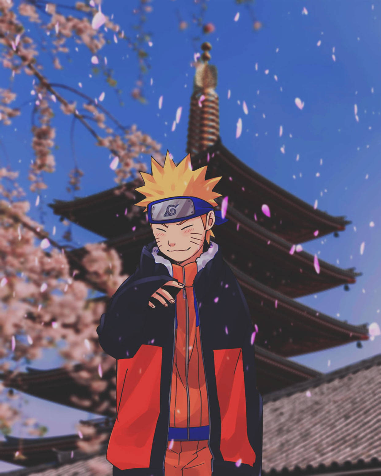Naruto Mzuri Hekalu la Kijapani Picha ya Ukuta
