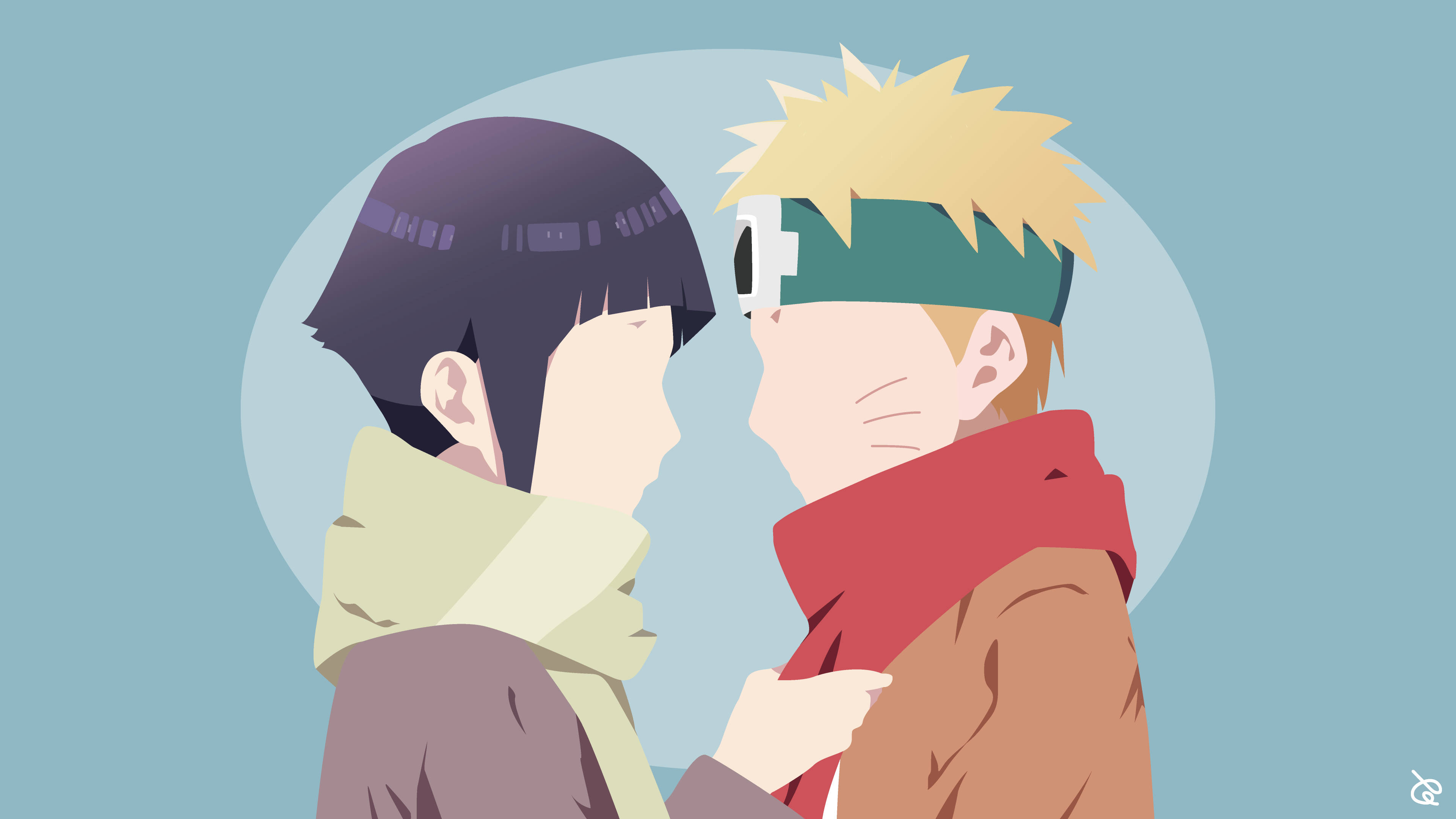 Naruto na Hinata Sanaa ya Vekta Picha ya Ukuta