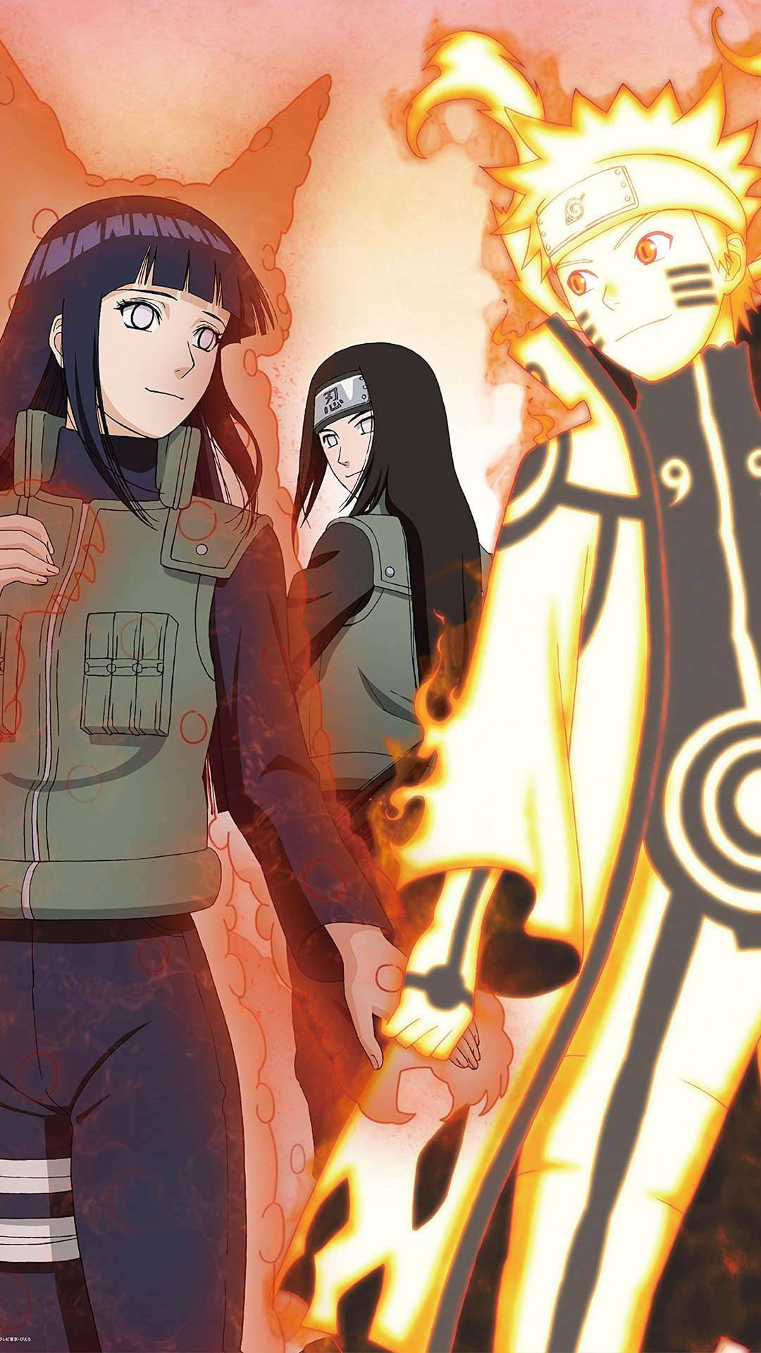 Naruto na Hinata pamoja na Neji Picha ya Ukuta