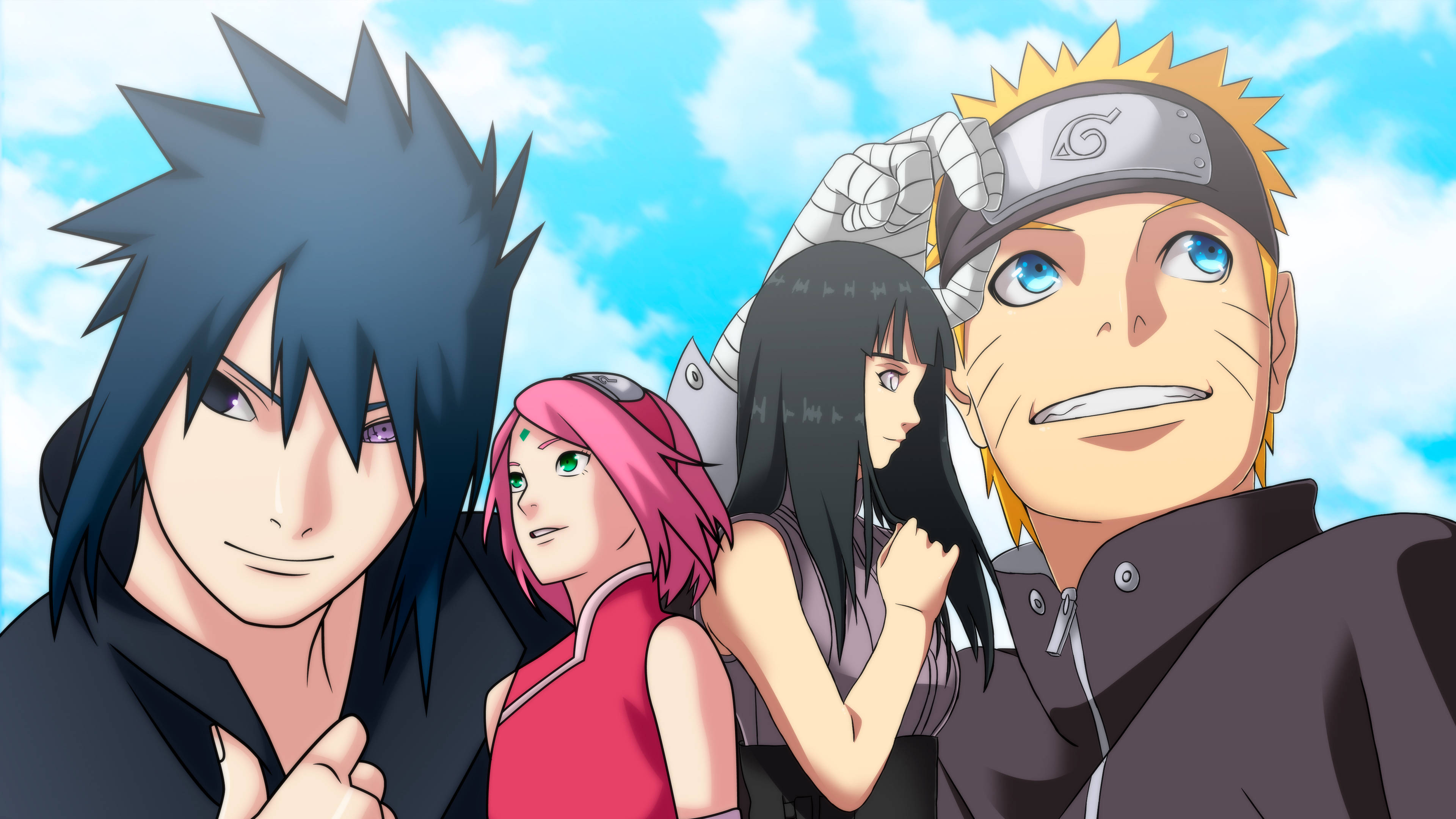 Naruto na Hinata pamoja na SasuSaku Picha ya Ukuta