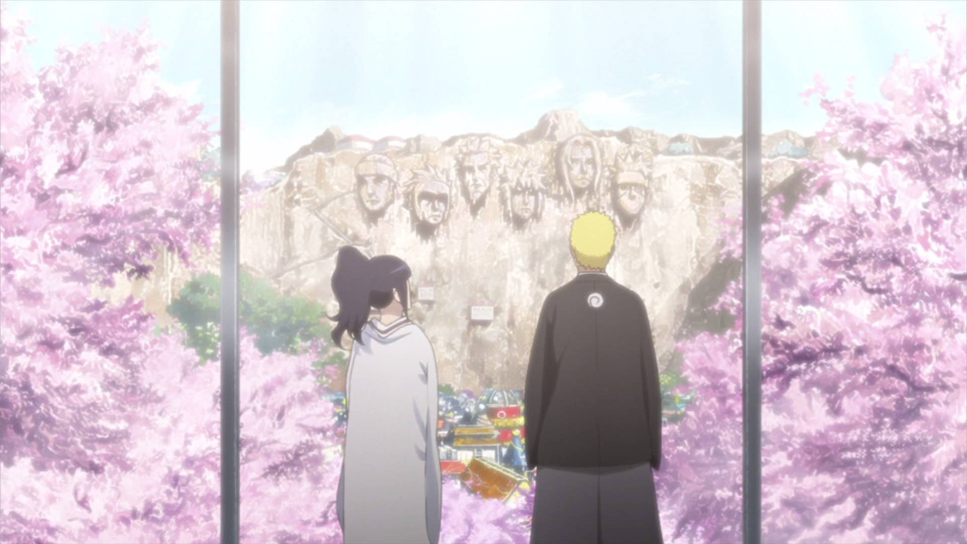 Naruto na Hinata Hokage Rock Picha ya Ukuta