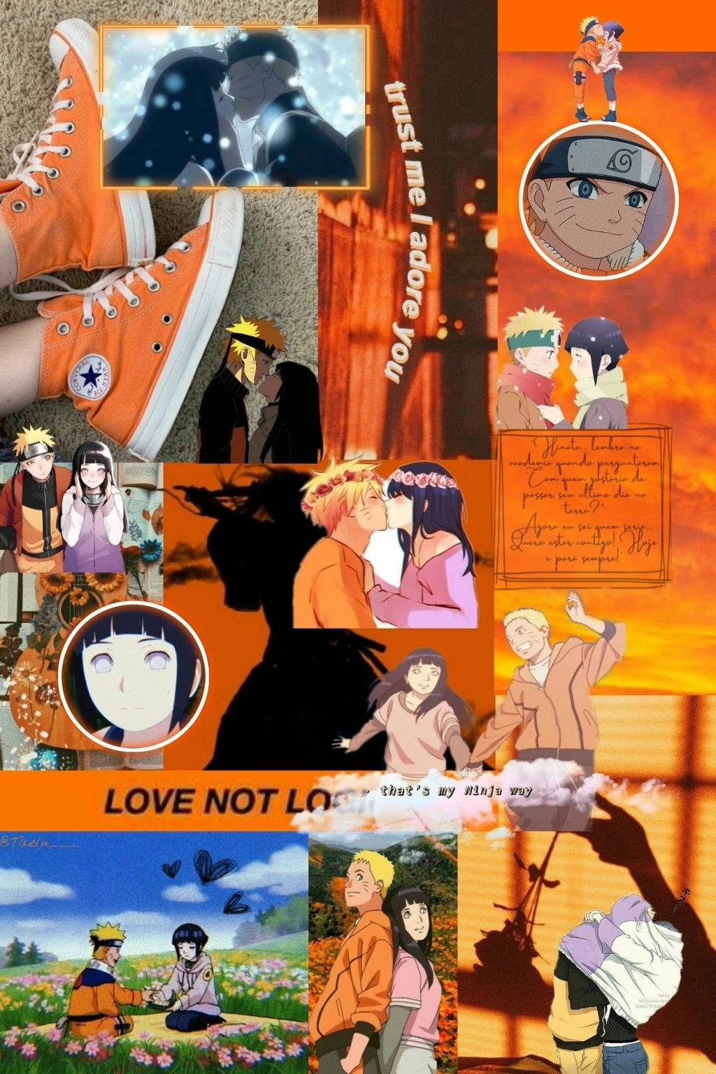 Naruto na Hinata Kolagi Picha ya Ukuta