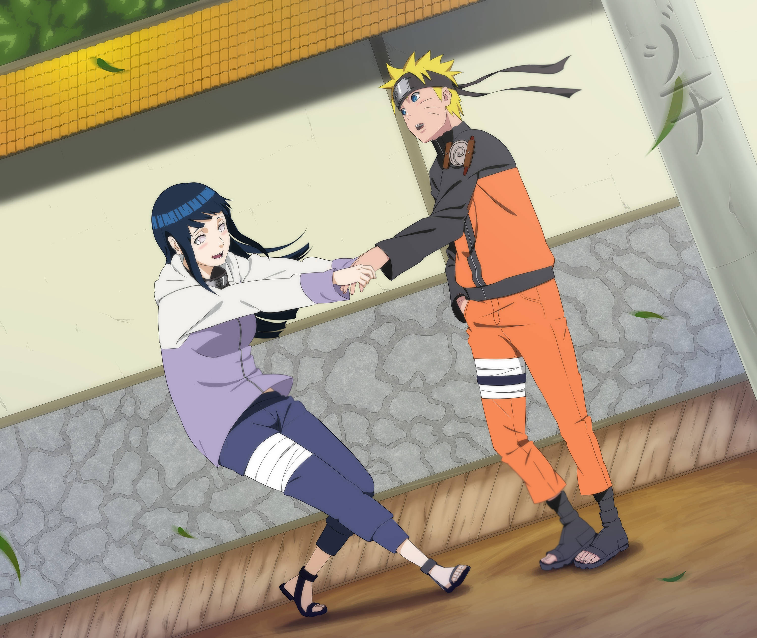 Naruto na Hinata Nje Picha ya Ukuta