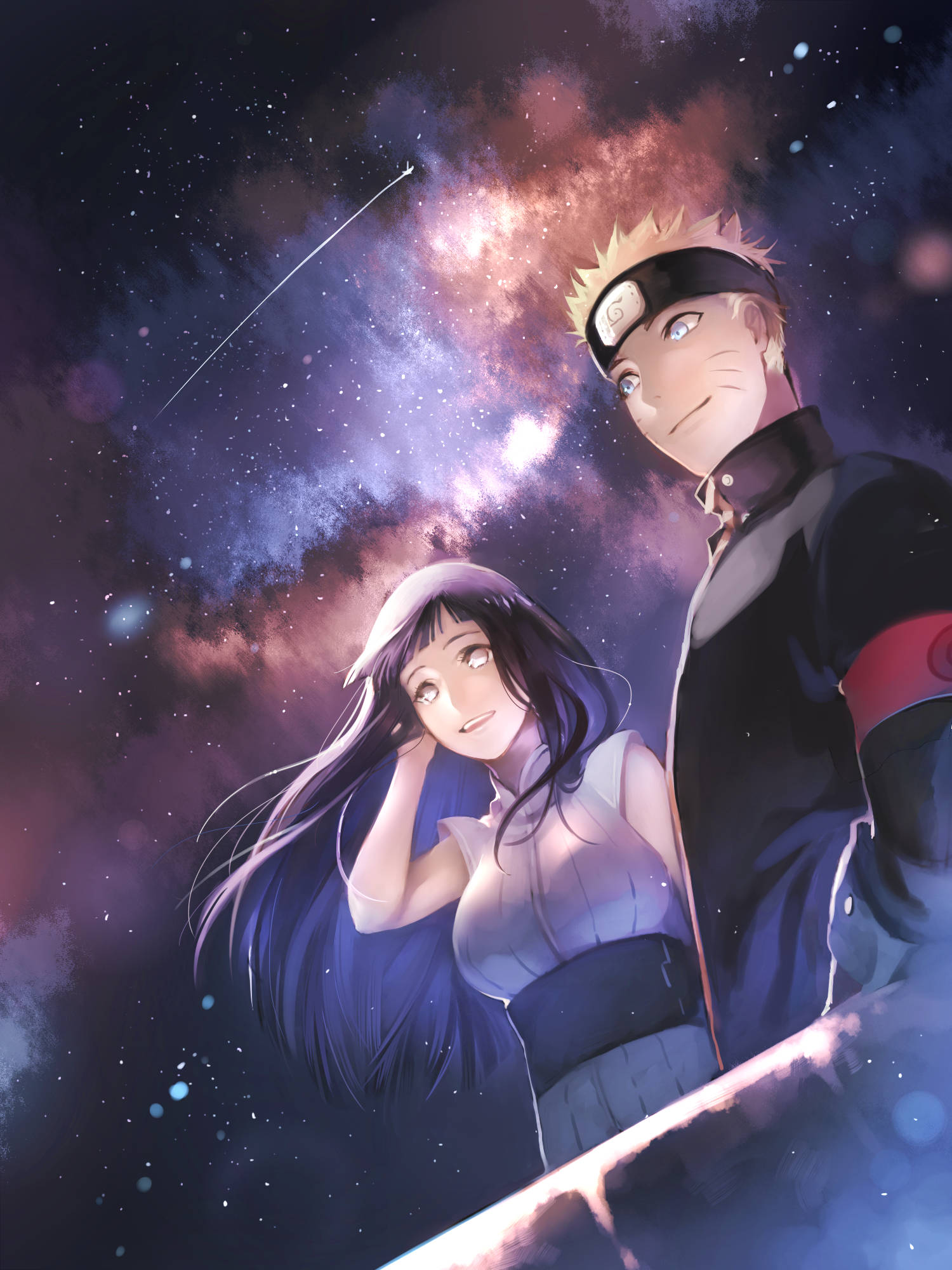 Naruto na Hinata Nyota Inayopaa Picha ya Ukuta