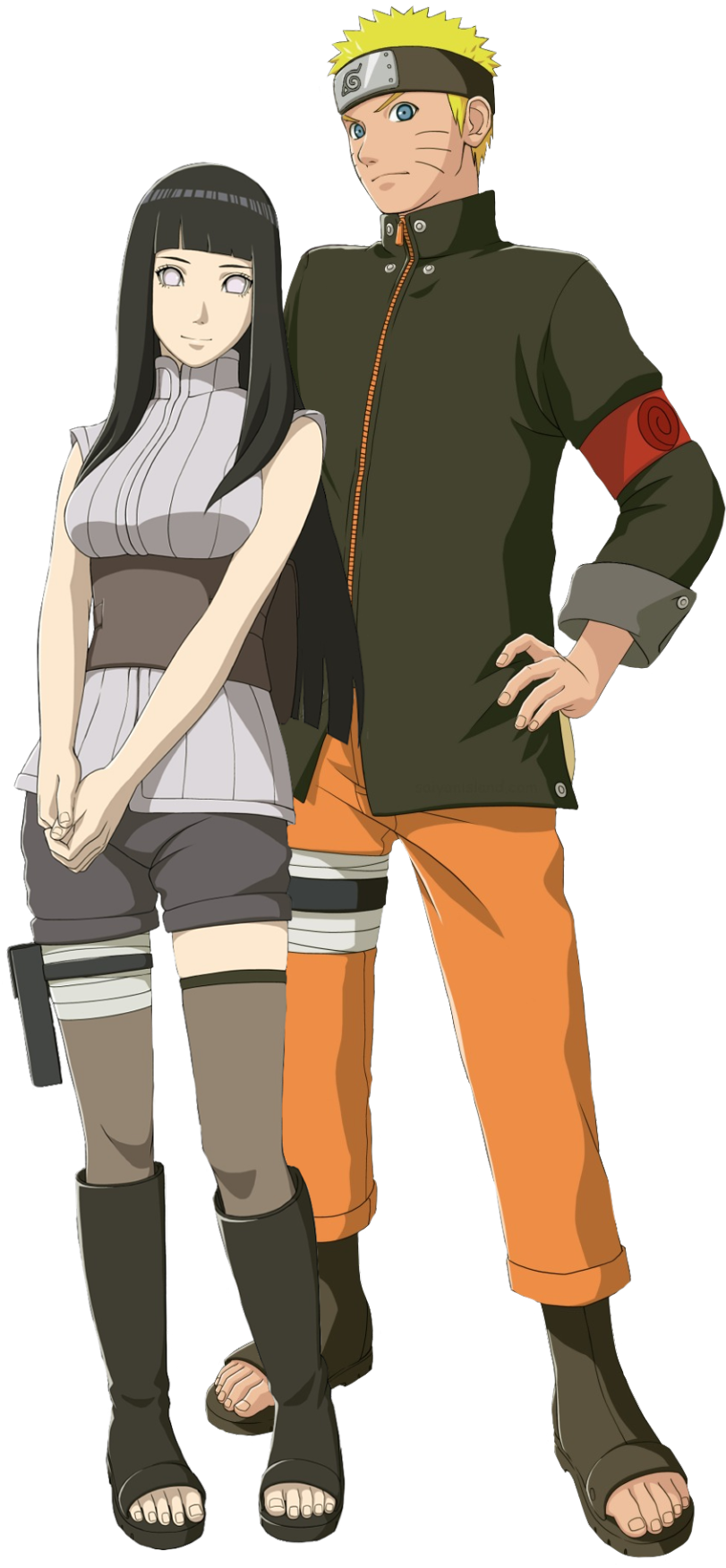 Naruto na Hinata Wamesimama Ubavu kwa Ubavu Picha ya Ukuta