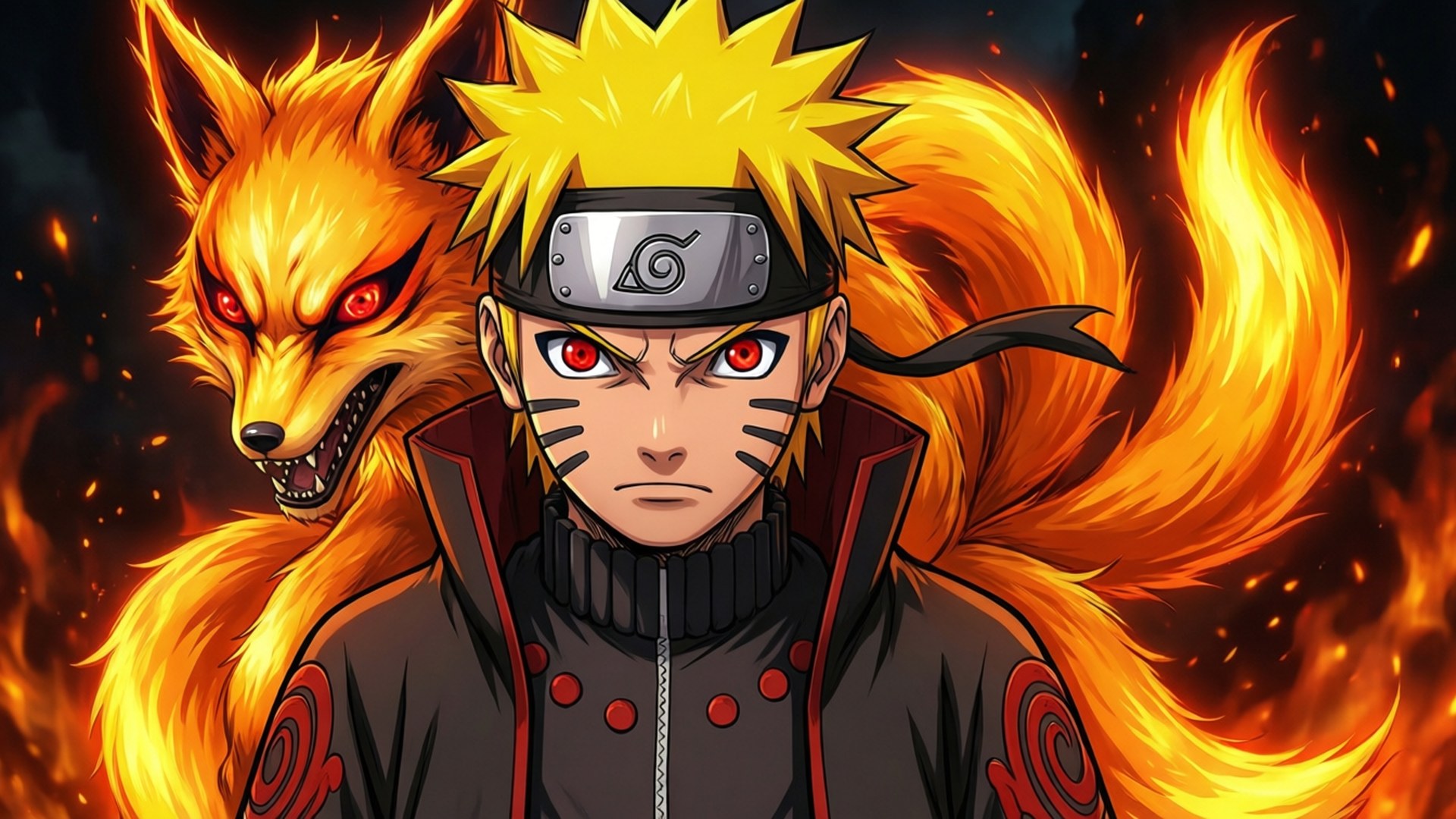Naruto na Kurama Pamoja Picha ya Ukuta