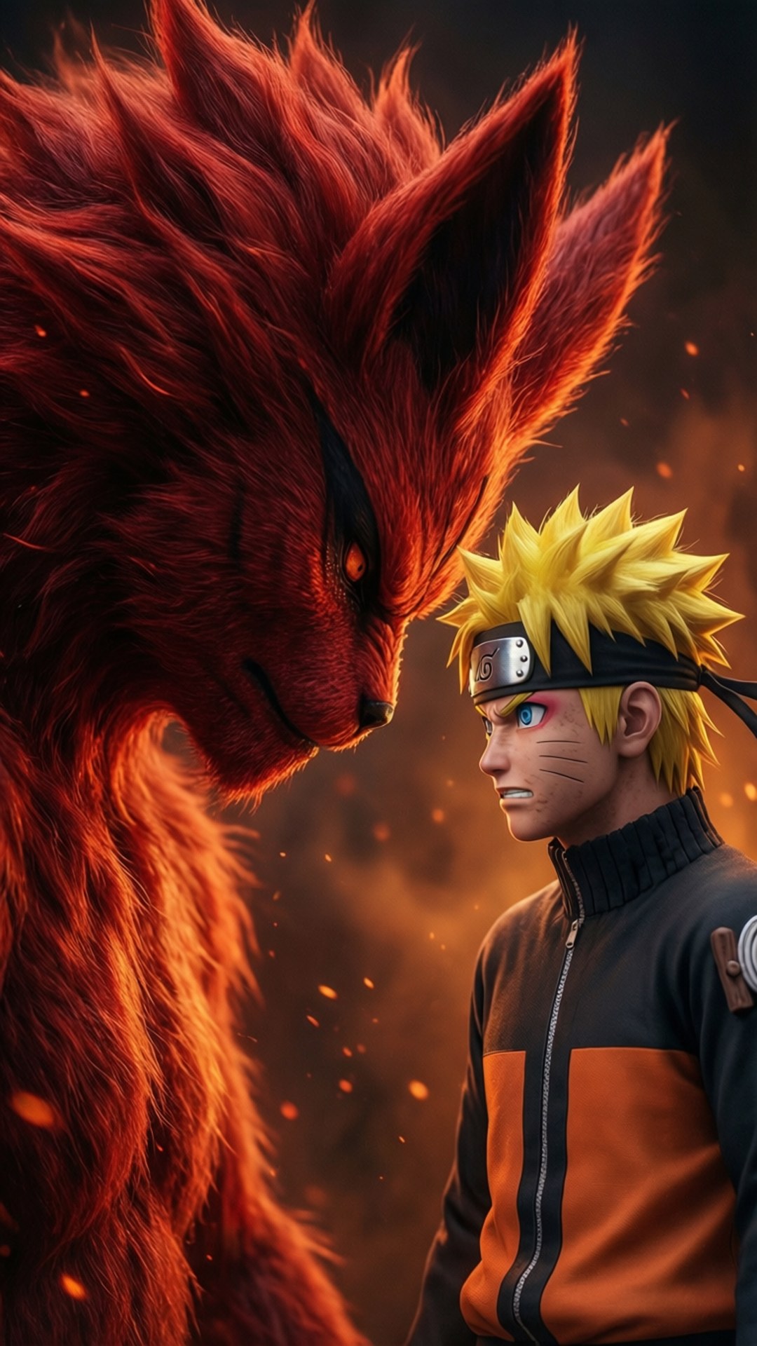 Naruto na Kurama Picha ya Ukuta
