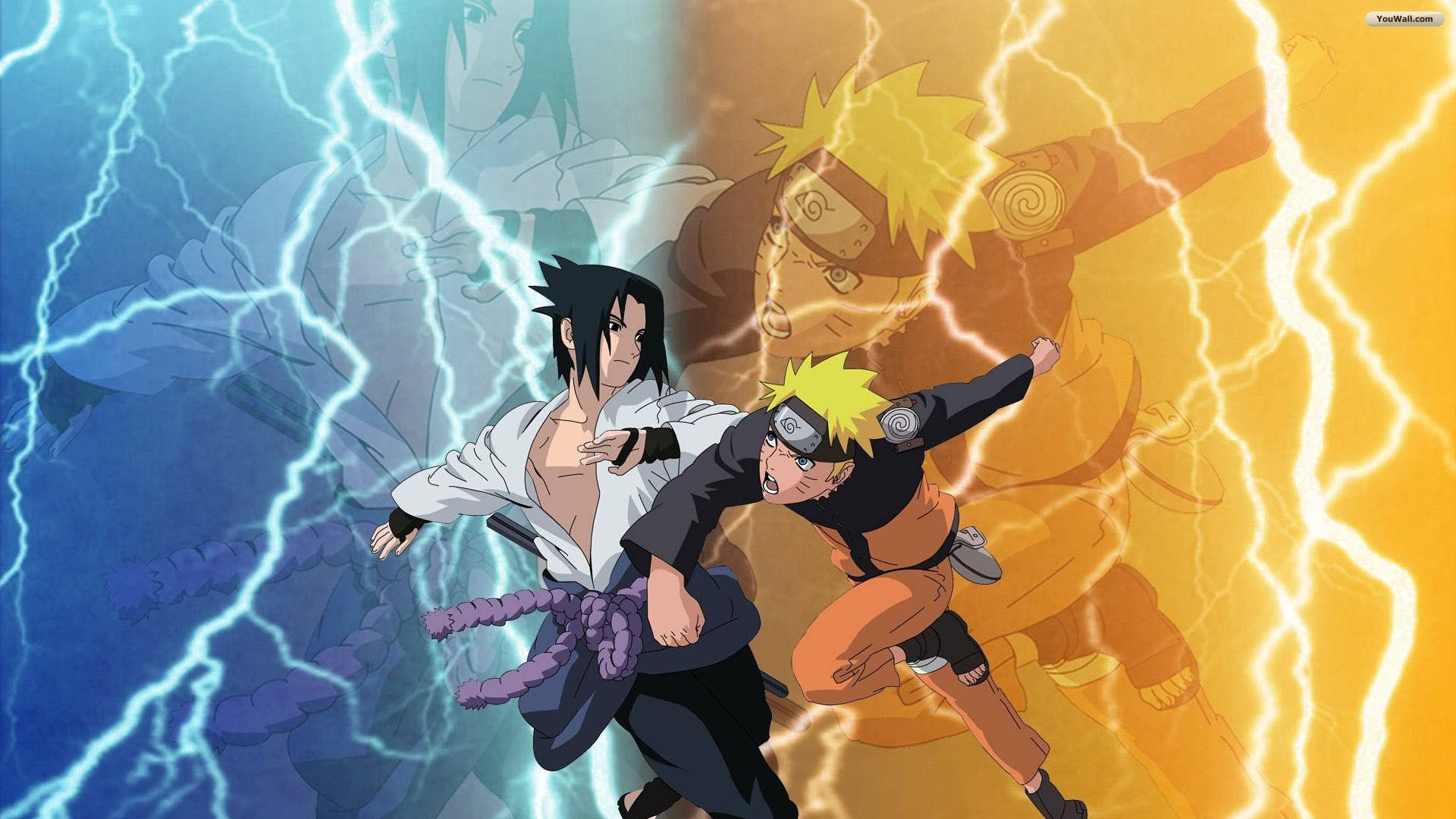 Naruto na Sasuke Vijana Picha ya Ukuta