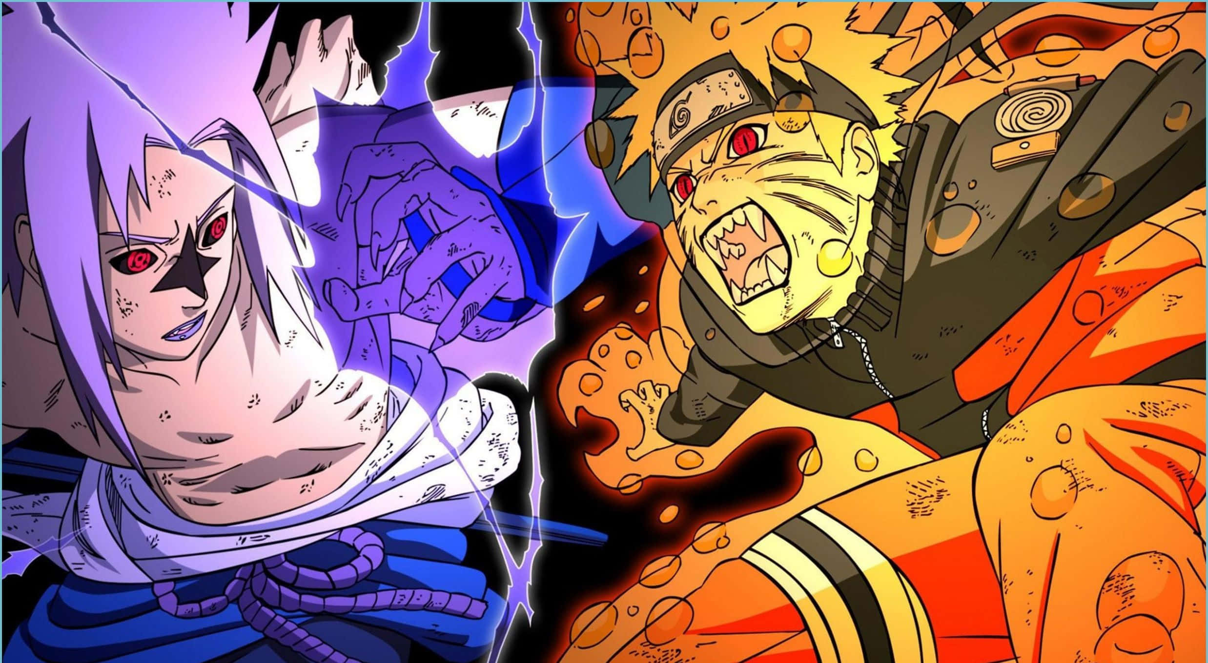 Naruto na Sasuke Kompyuta Aesthetic Picha ya Ukuta