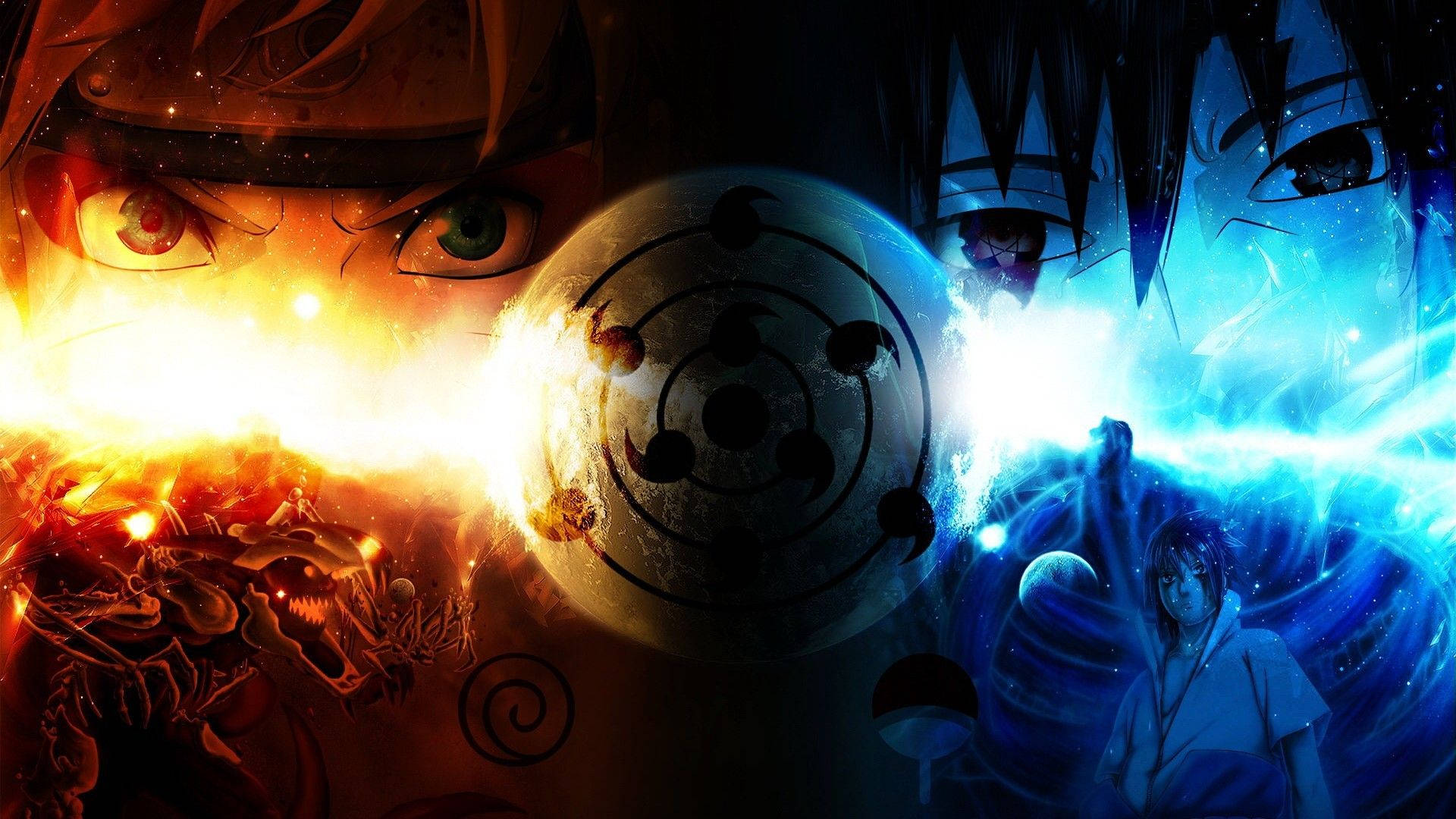 Naruto na Sasuke Wenye Sharingan Picha ya Ukuta