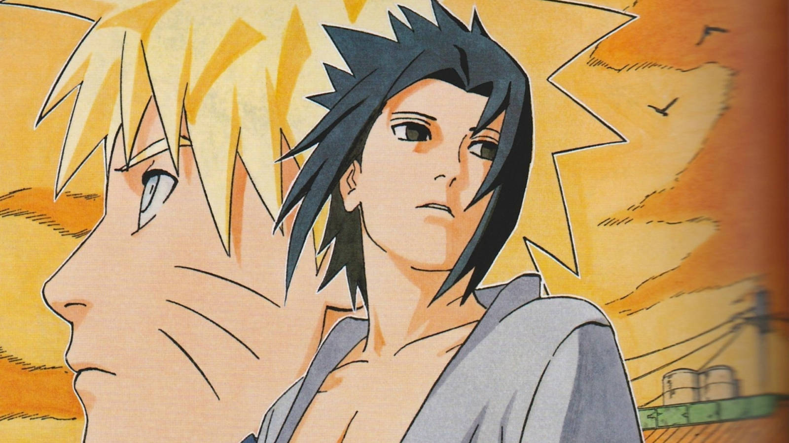 Naruto na Sasuke Kuchora Picha ya Ukuta