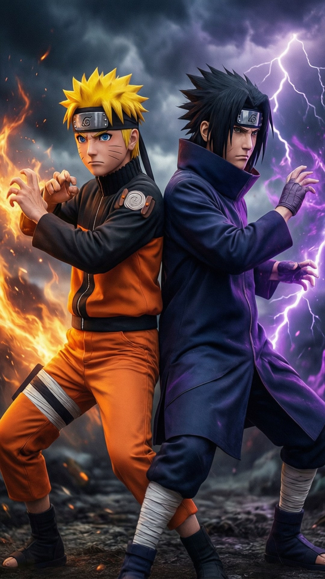 Naruto na Sasuke Picha ya Ukuta