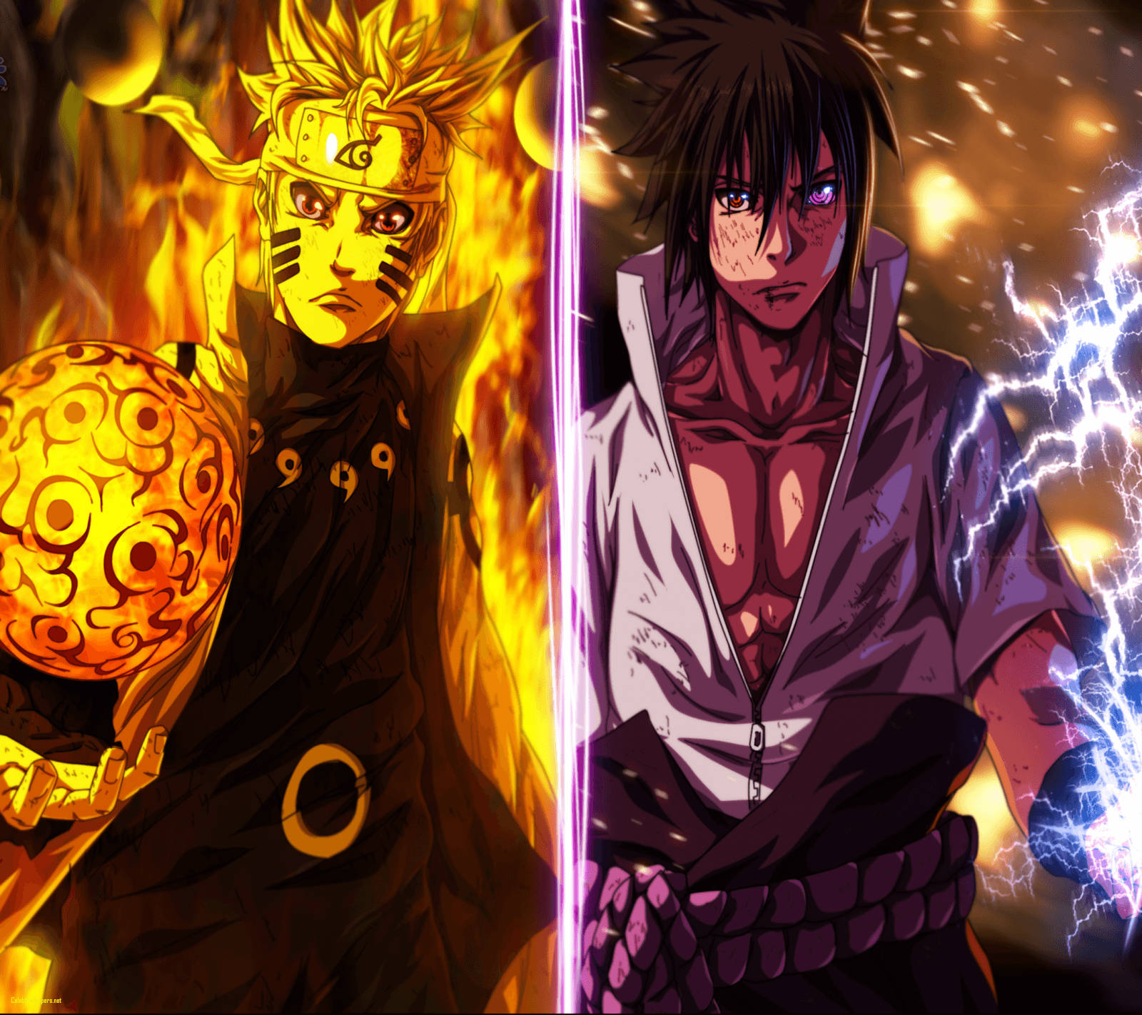 Naruto na Sasuke Rasengan Kubwa Picha ya Ukuta