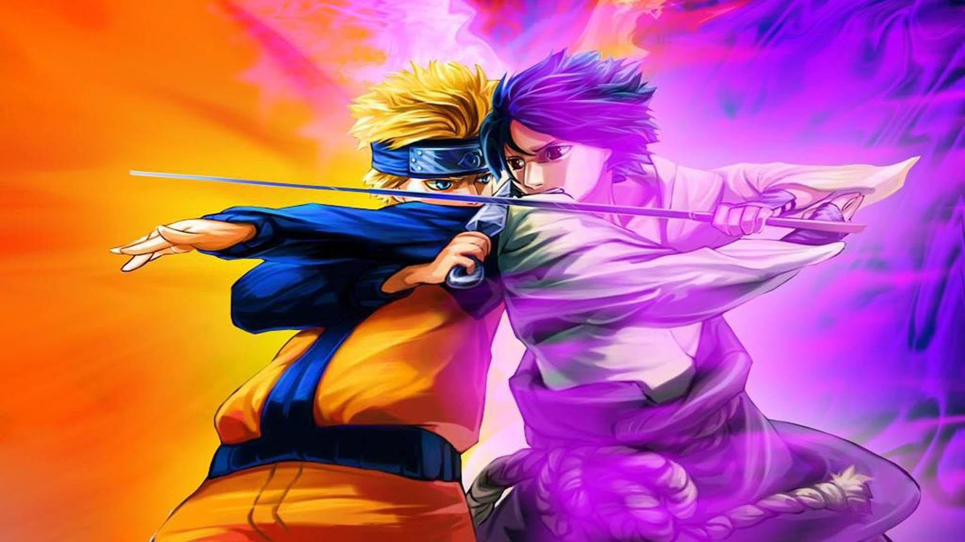 Naruto na Sasuke Mkorofi Picha ya Ukuta