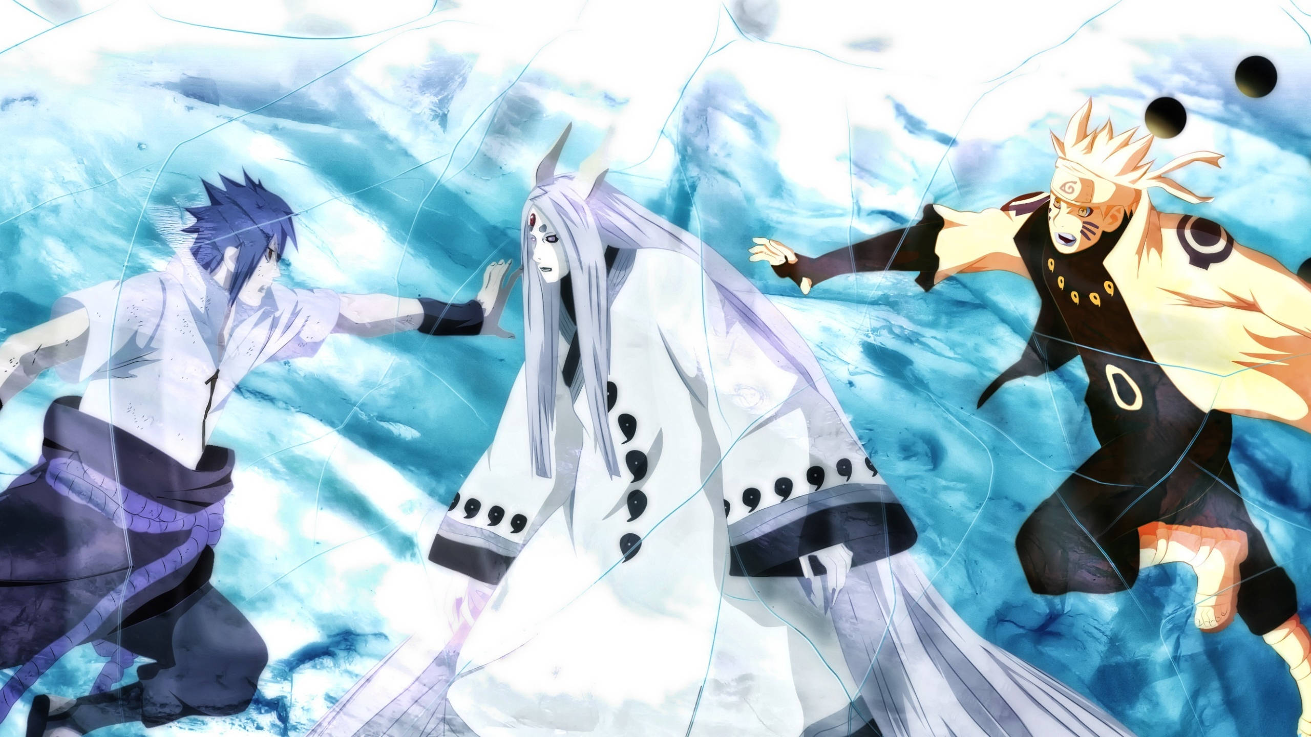 Naruto na Sasuke Dhidi ya Kaguya Ōtsutsuki Picha ya Ukuta