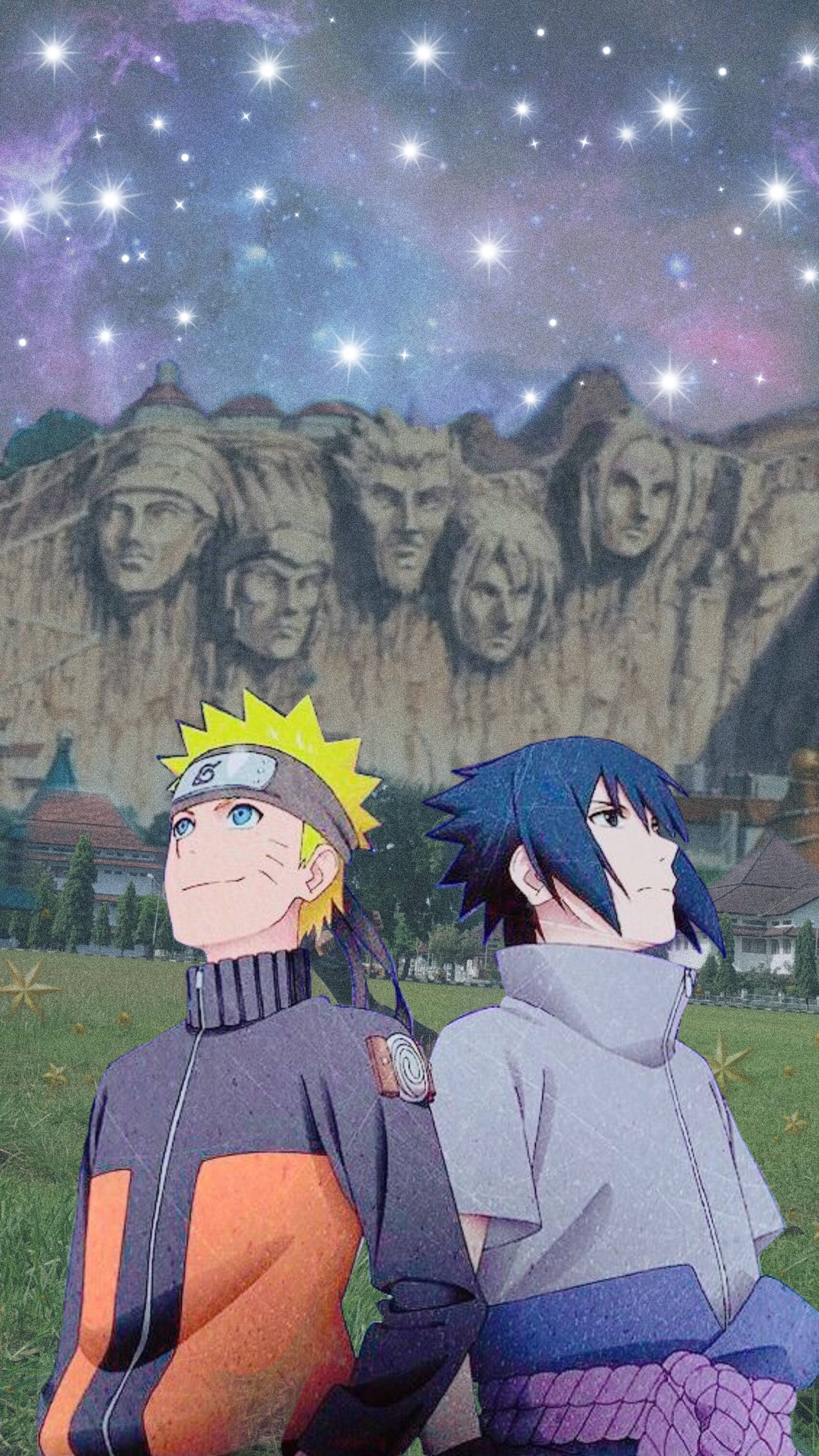 Naruto na Sasuke wa Konoha Picha ya Ukuta