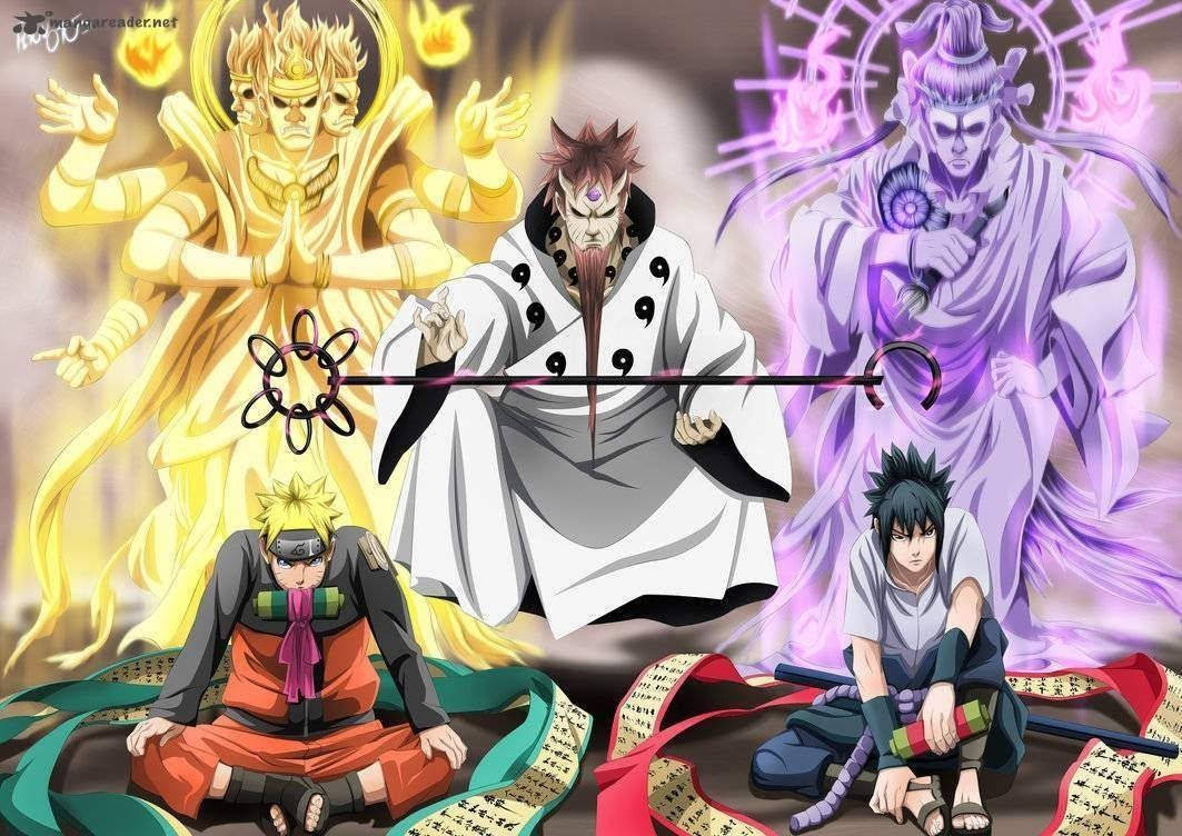 Naruto na Sasuke Wakifanya Kazi Picha ya Ukuta