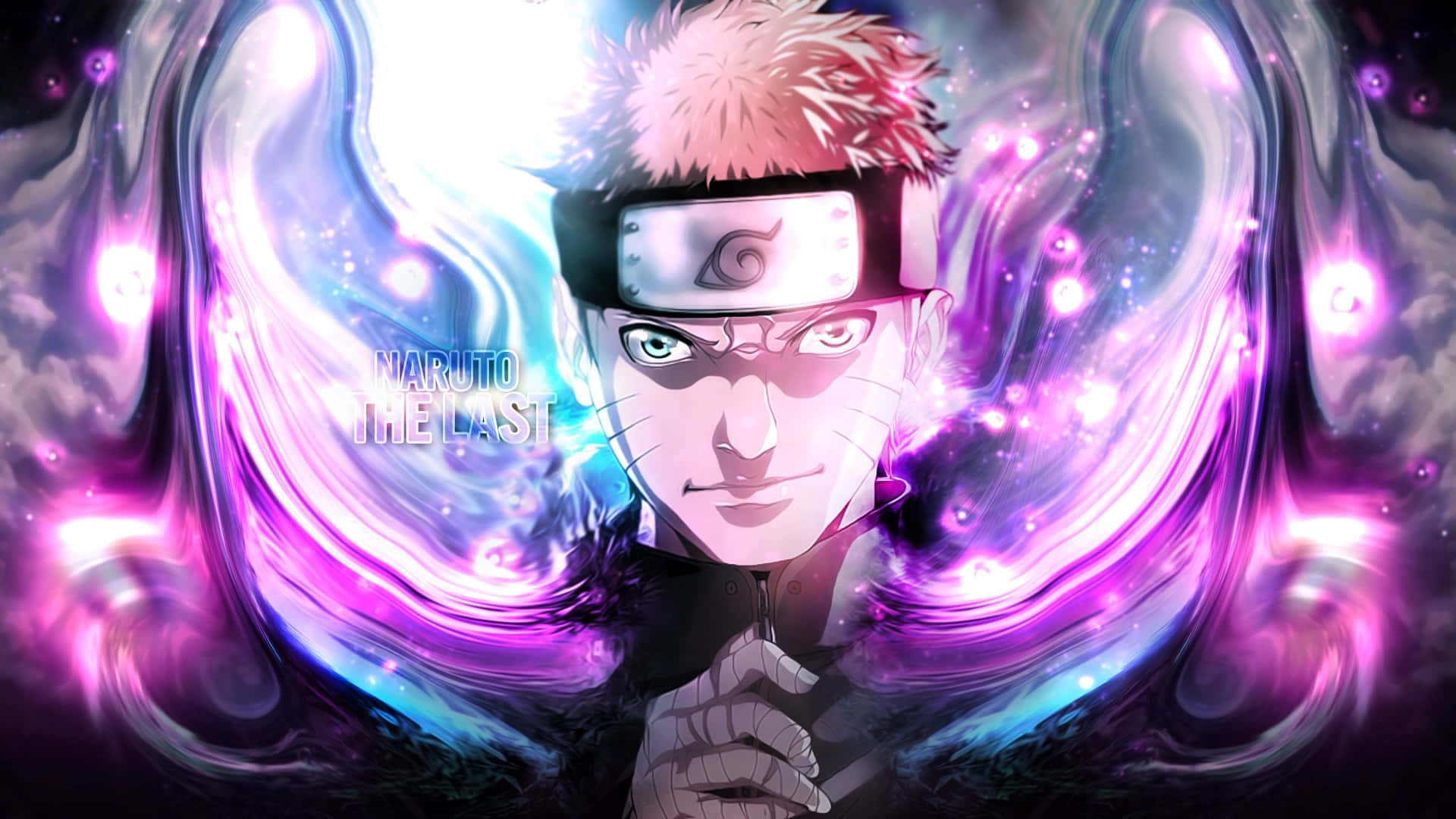 Naruto Neon Zambarau Mwonekano wa Kisanaa Dijitali Picha ya Ukuta