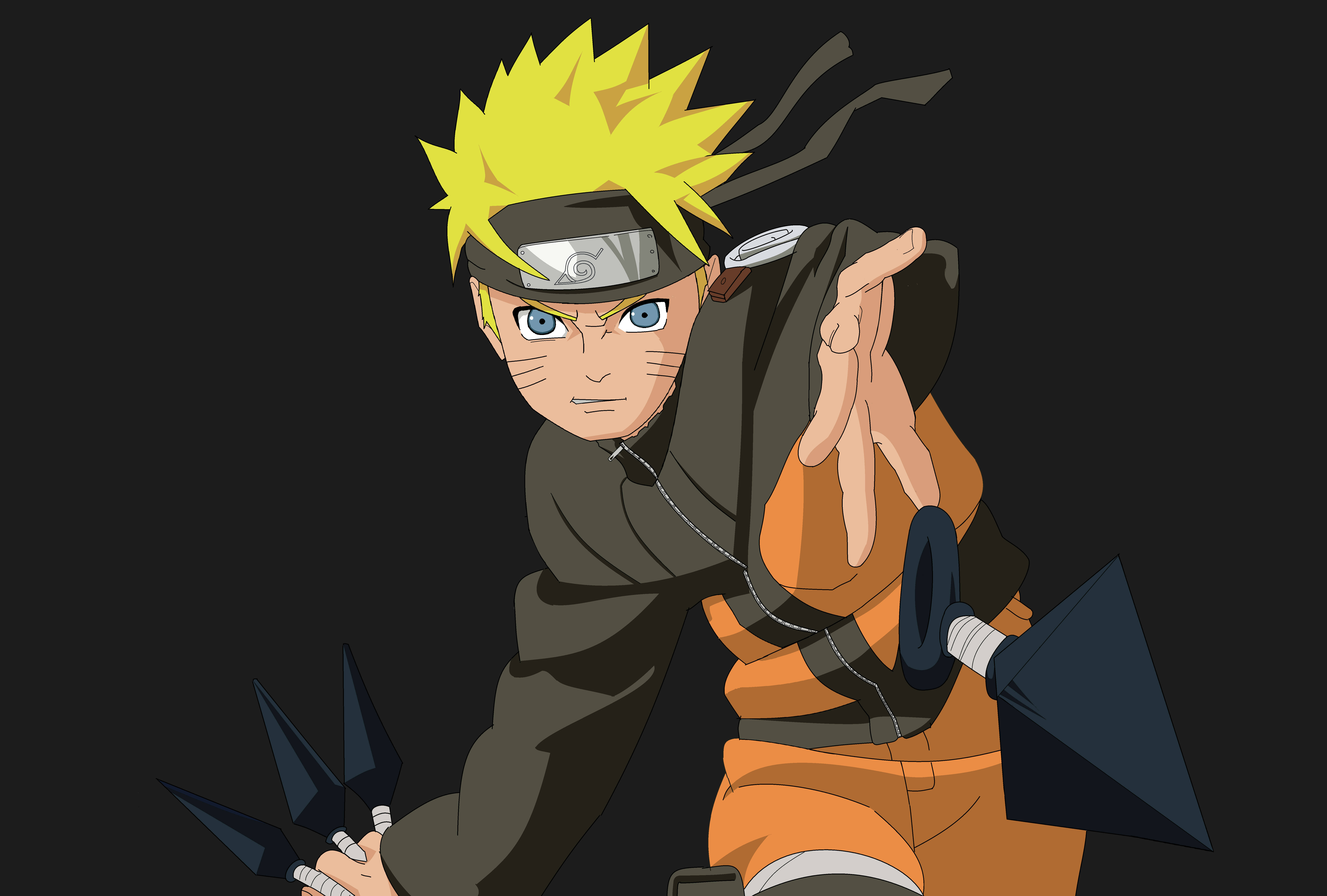 Naruto Uzumaki Akitupa Kunai Picha ya Ukuta
