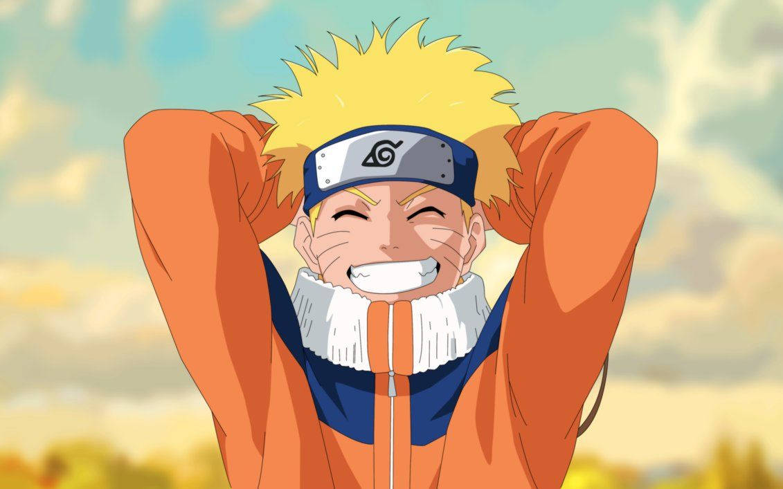 Naruto Uzumaki akiwa na tabasamu la furaha Picha ya Ukuta