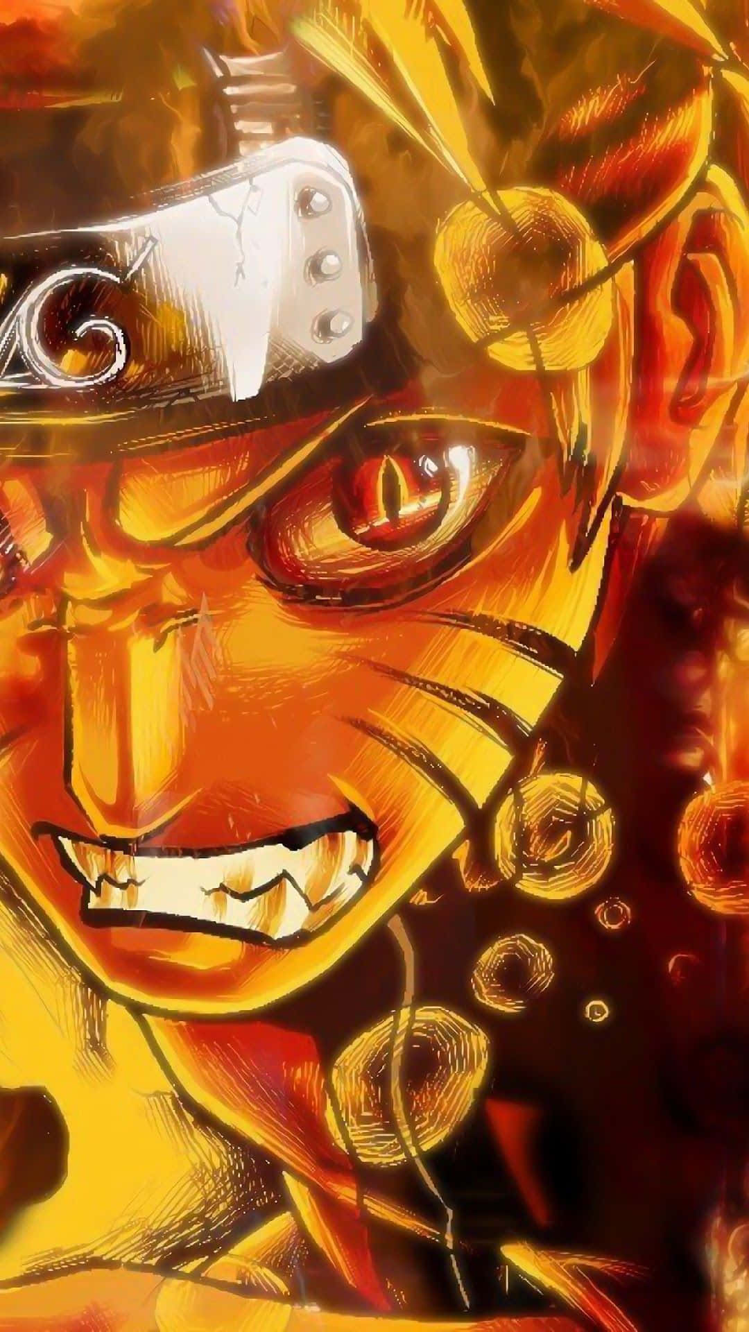 Naruto Uzumaki Inachukua Nguvu Kubwa katika Mandhari ya Kipekee ya Simu Picha ya Ukuta