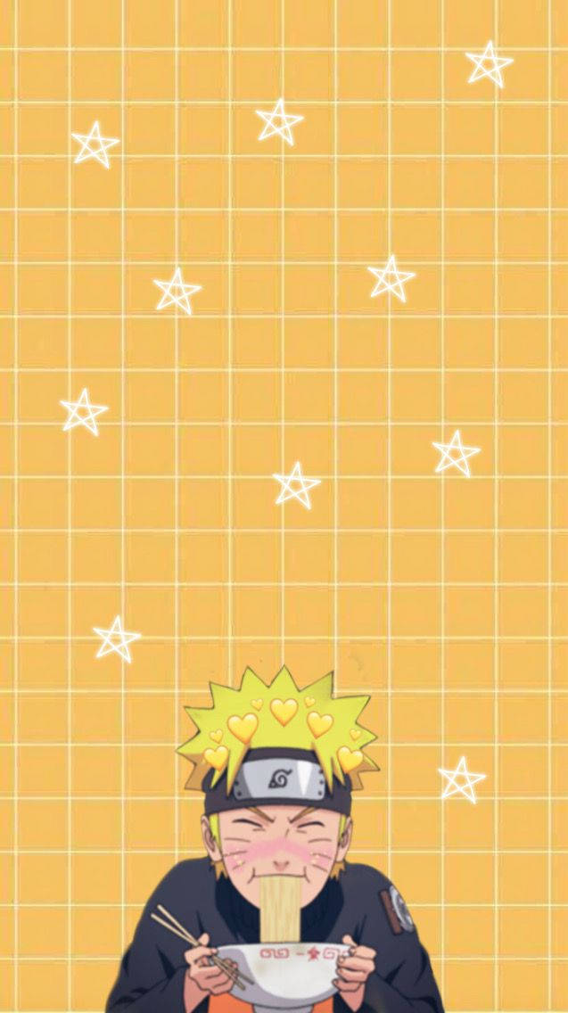 Naruto wa Njano Akila Ramen Picha ya Ukuta
