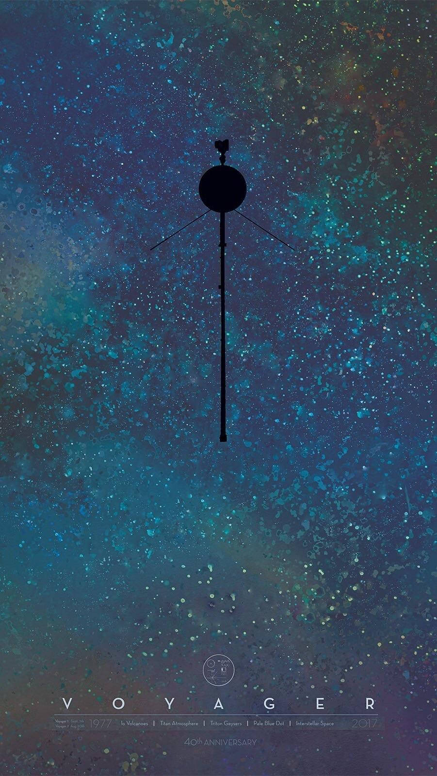 NASA iPhone Voyager Miaka 40 ya Kumbukizi Picha ya Ukuta