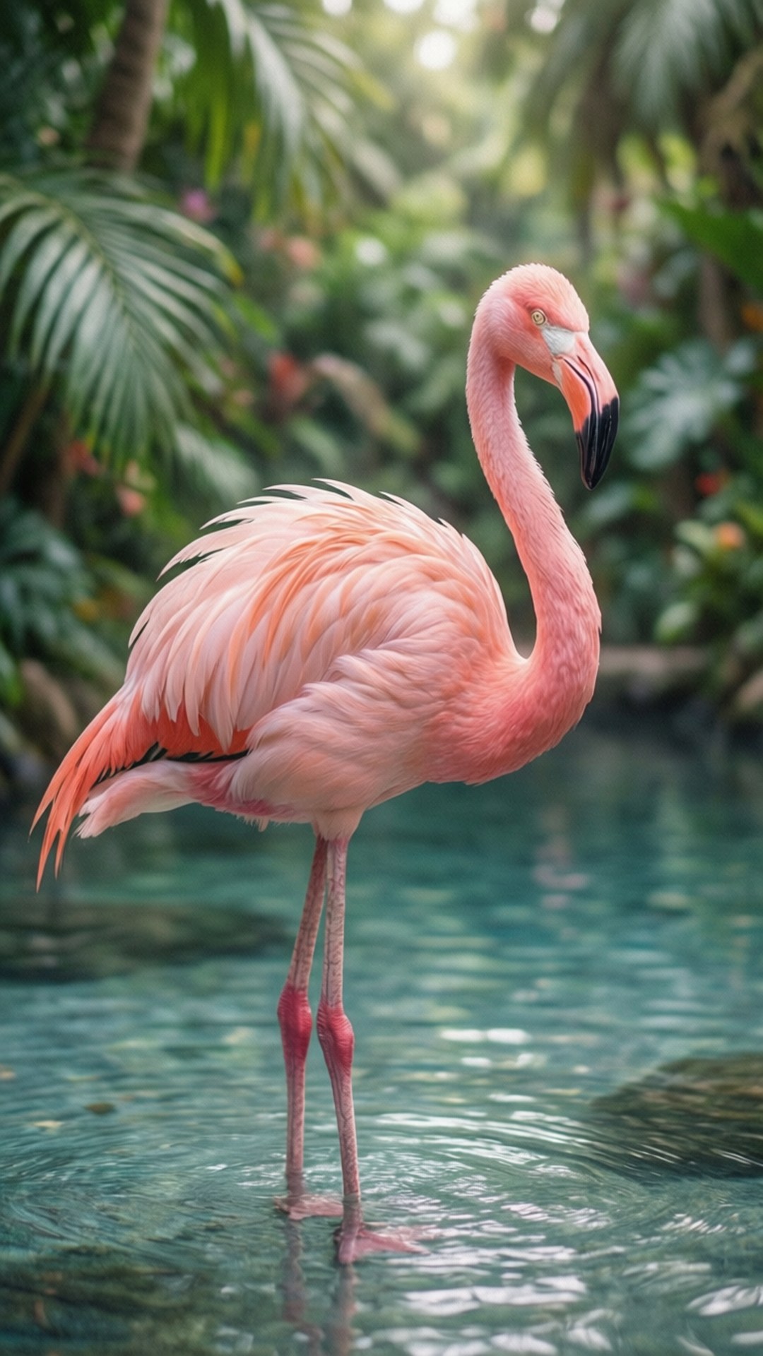 Ndoto ya Flamingo Pinki Picha ya Ukuta