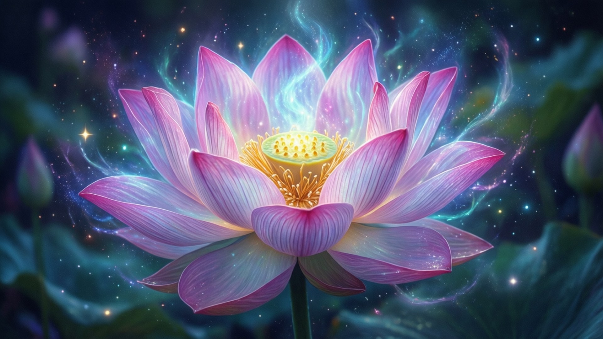 Ndoto ya Lotus Inayong'aa Picha ya Ukuta