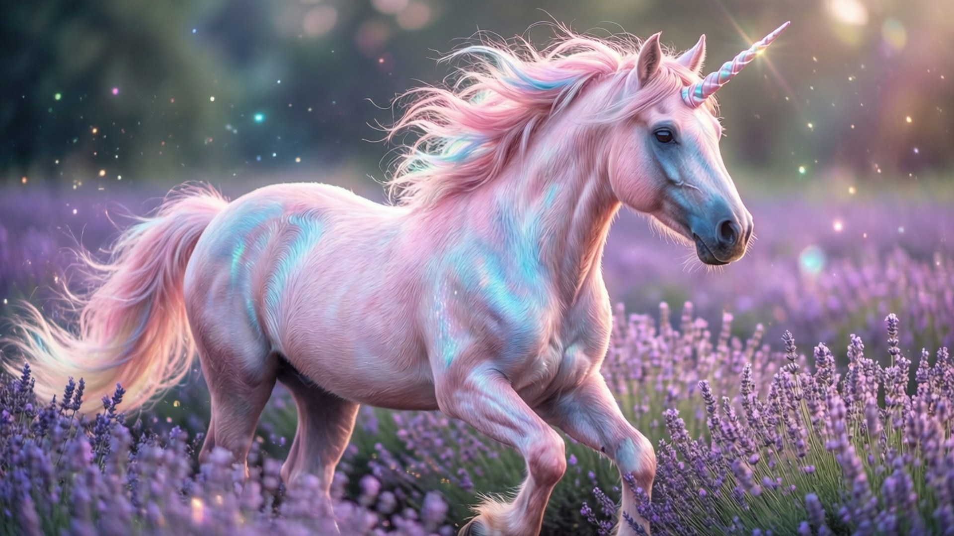 Ndoto ya Unicorni ya Pastel Picha ya Ukuta