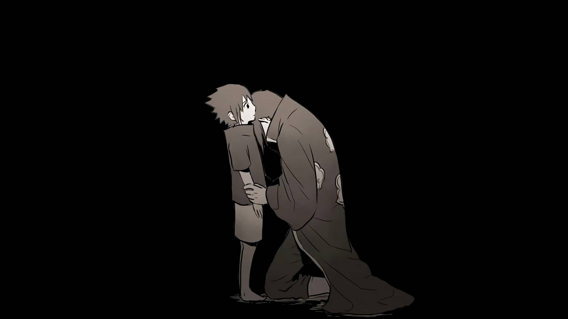 Ndugu wa Uchiha - Sasuke na Itachi Wakishirikiana Wakati Picha ya Ukuta