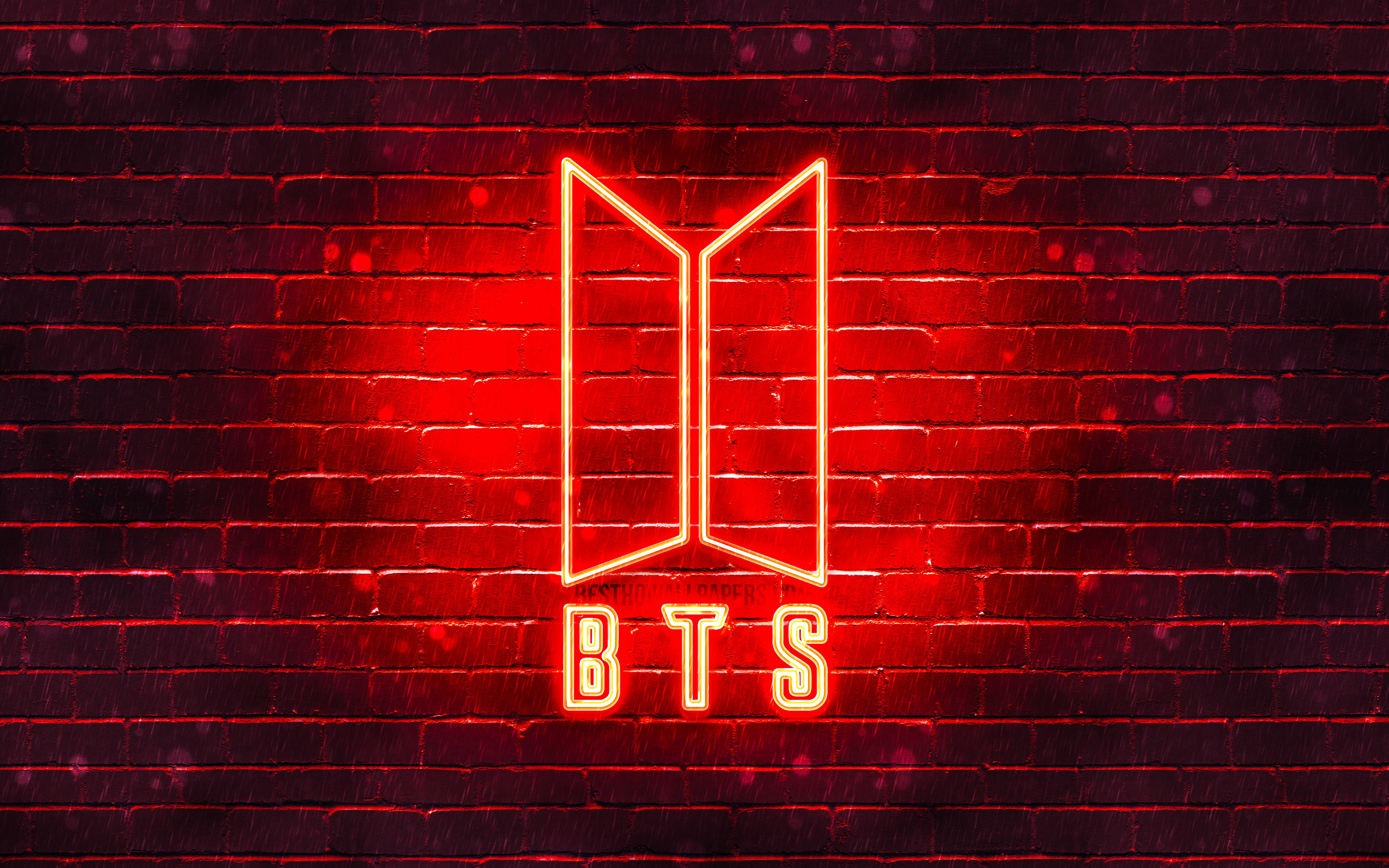 Nembo Nyekundu ya BTS ya Neon Picha ya Ukuta