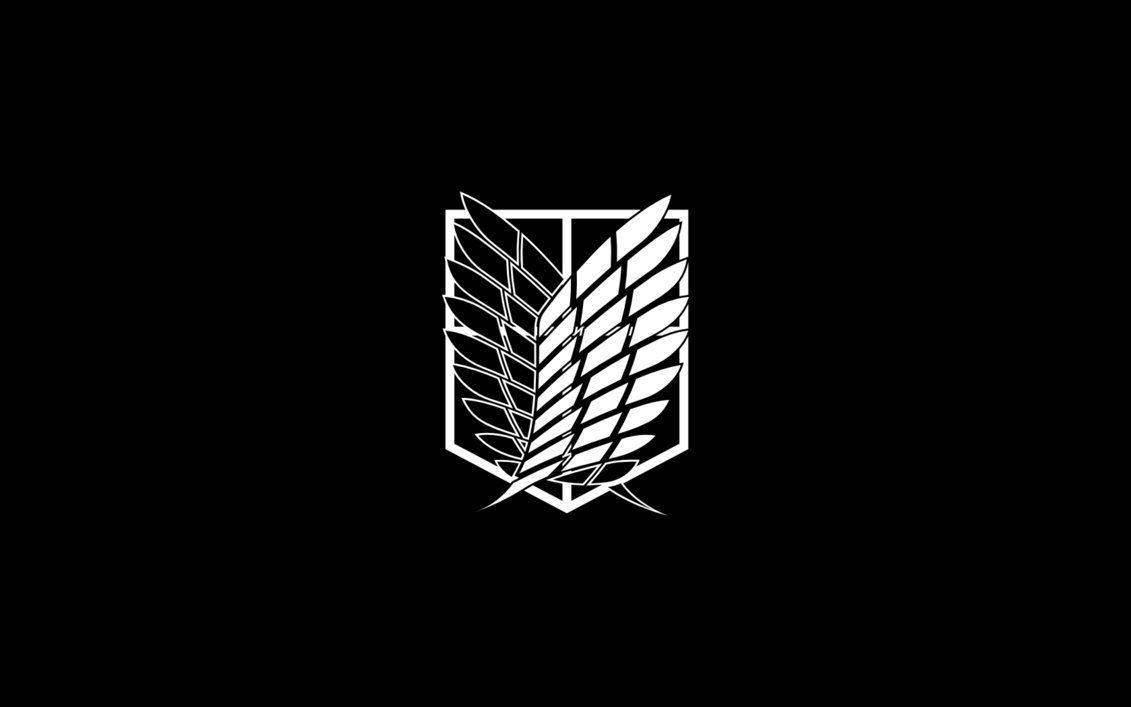 Nembo Nyeusi na Nyeupe ya Attack on Titan Picha ya Ukuta